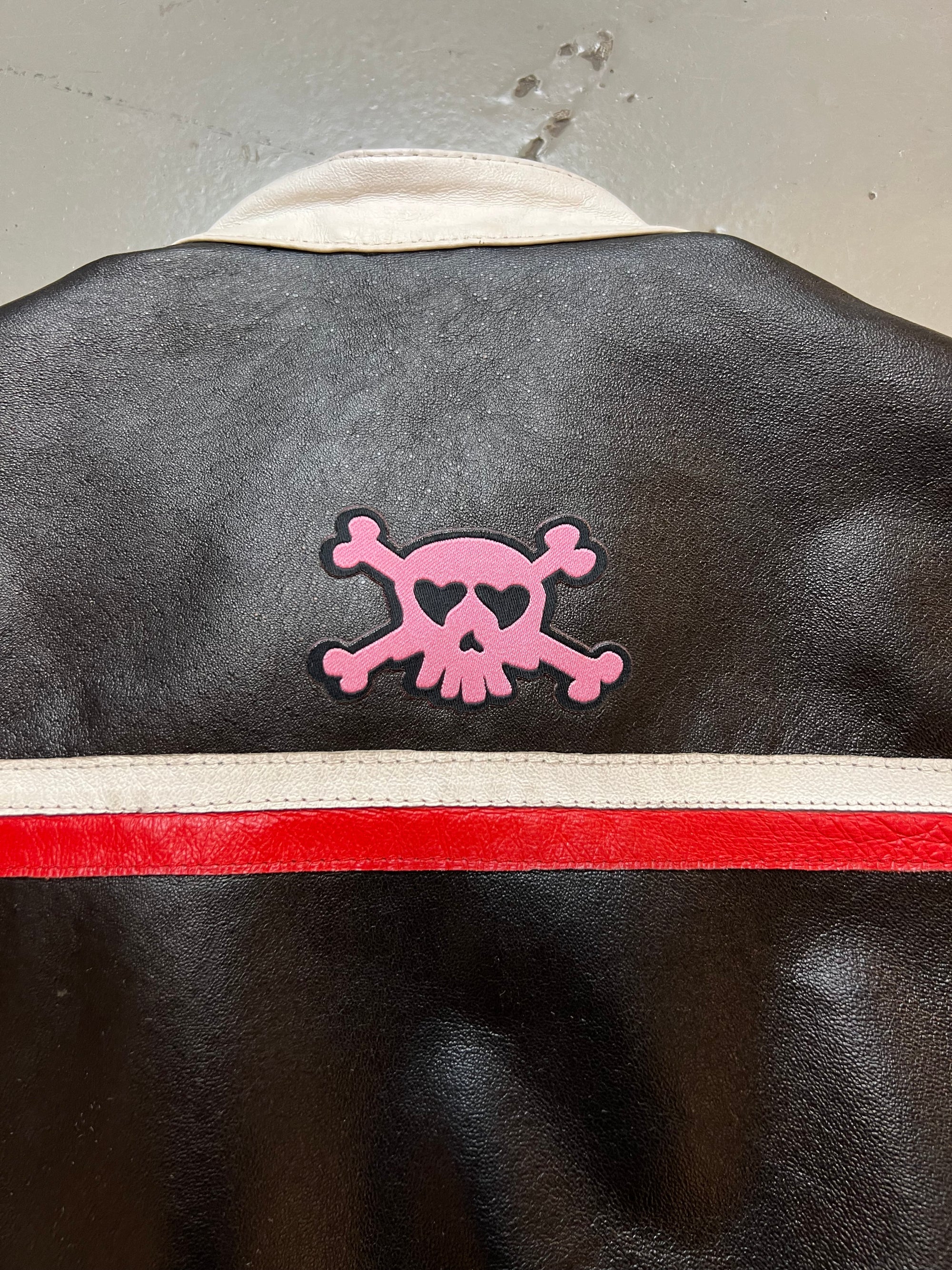 Produkt Bild Vintage Leather Racing Jacket Black s von Detail Patch Hinten