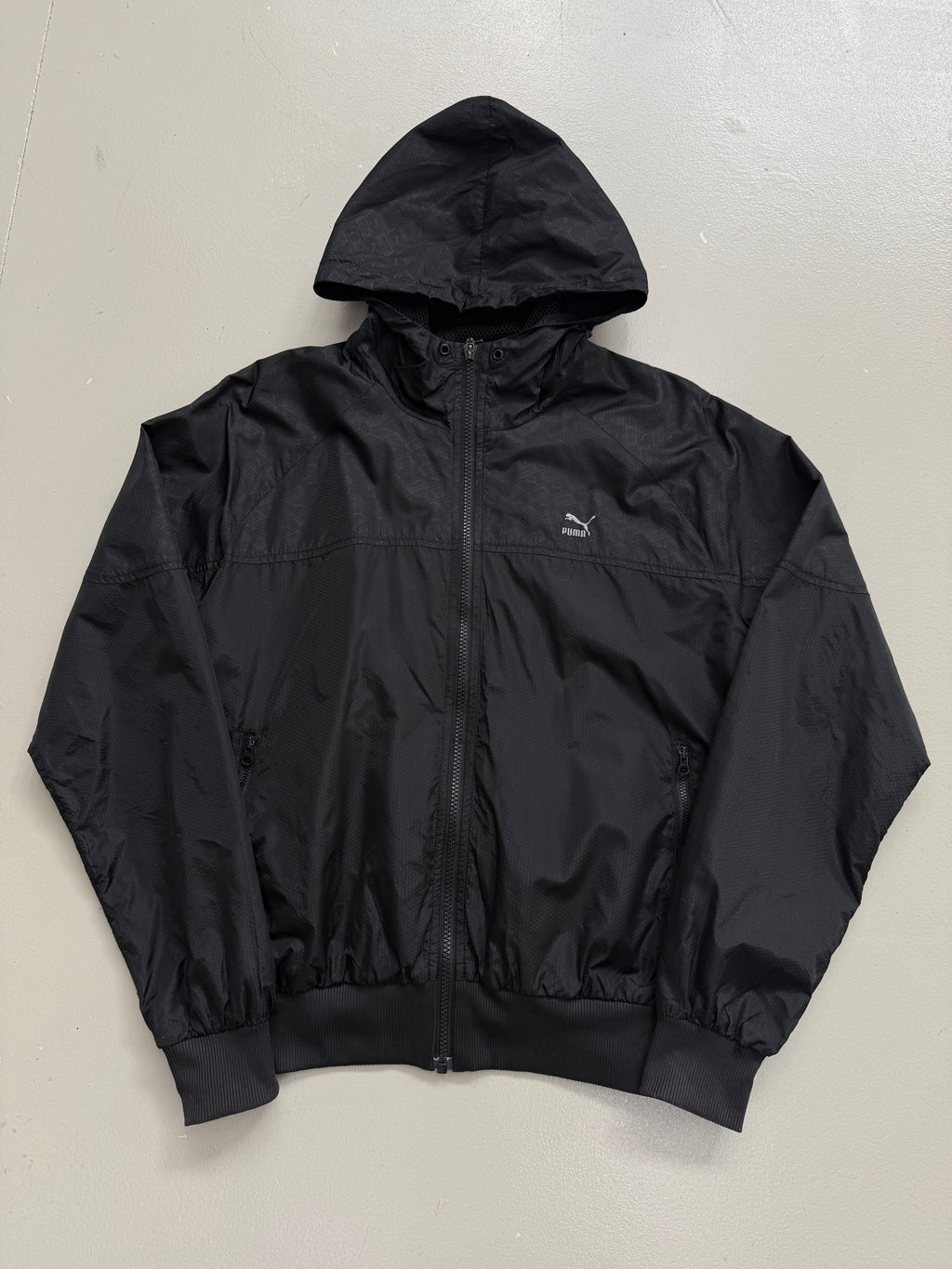 Vintage Puma Black Rainjacket Jacket S