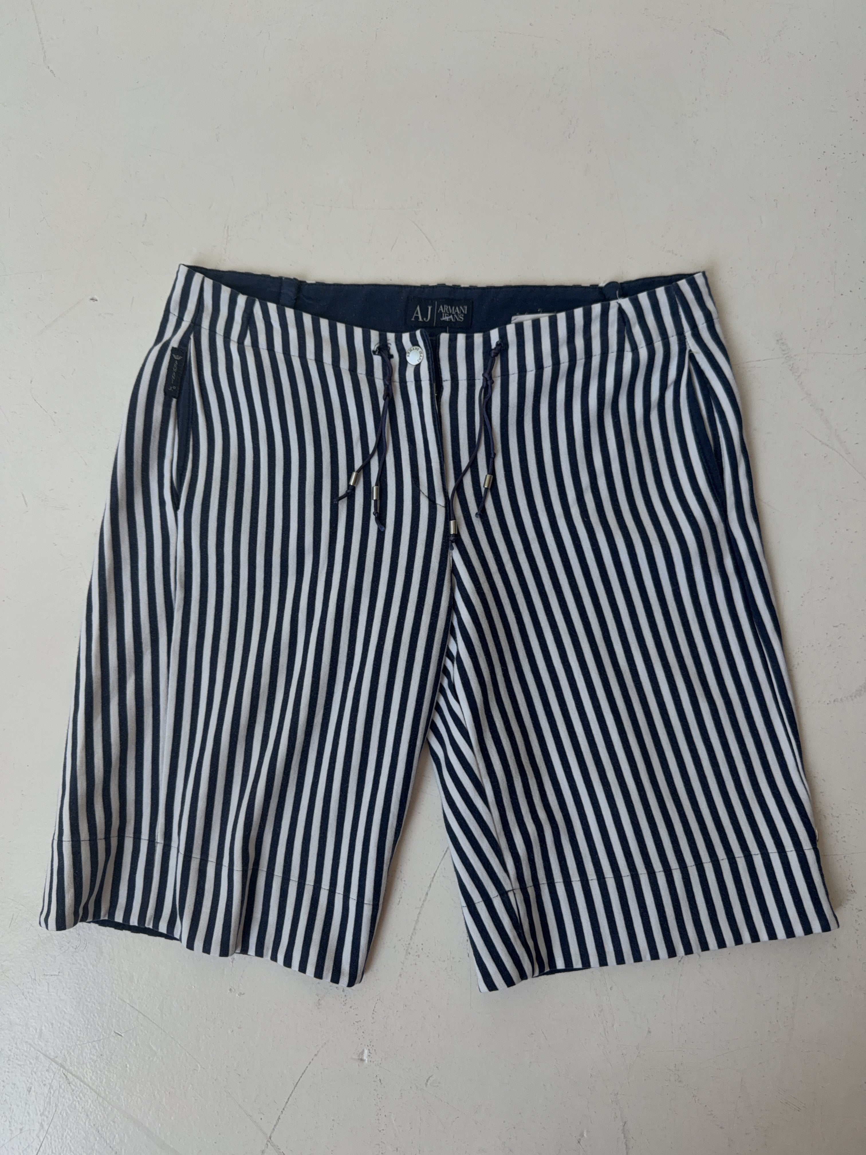 Vintage Armani Jeans Striped Shorts (S)