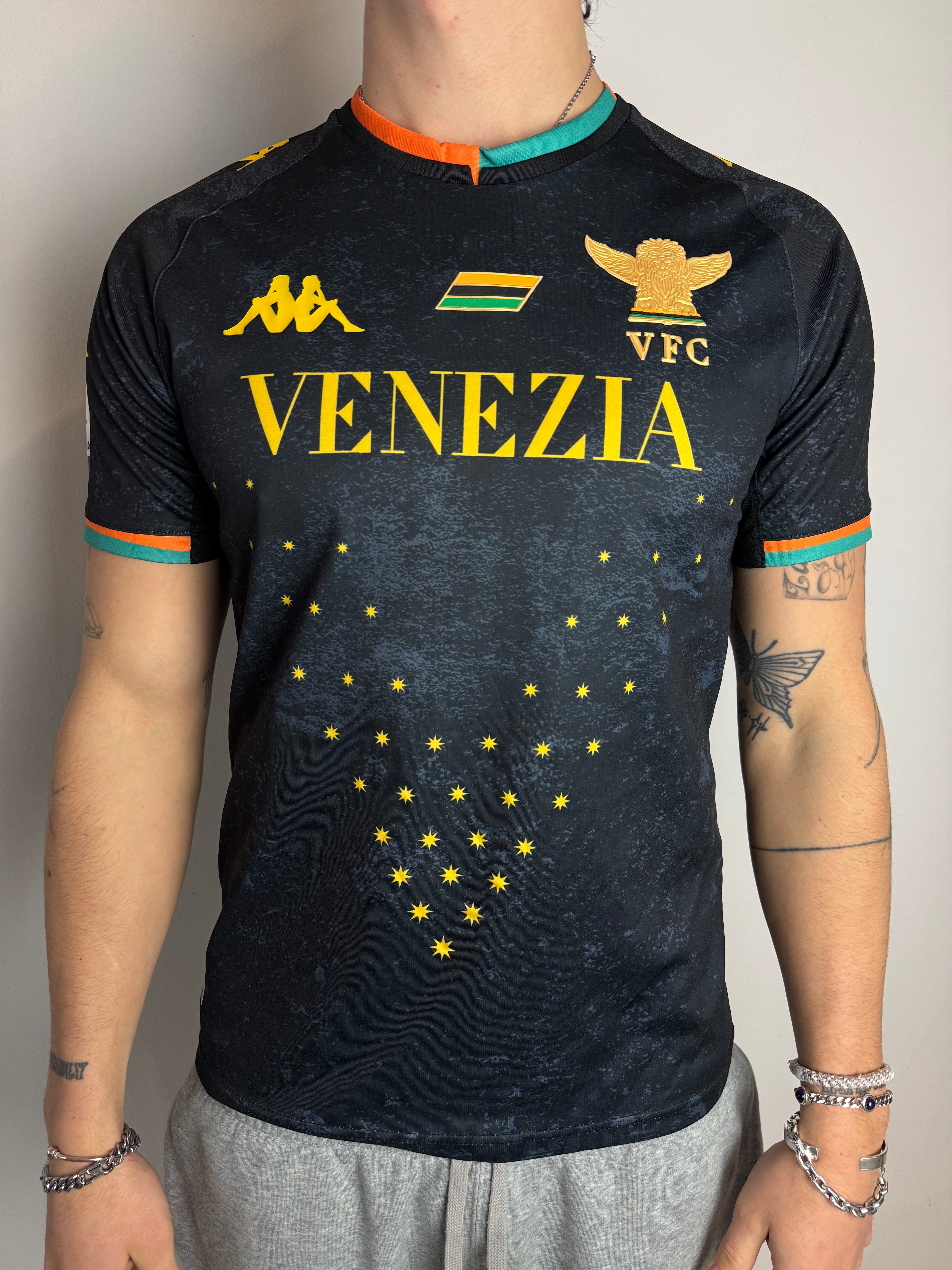 Kappa Venezia 21/22 Heim Fußballtrikot für Herren. Vintage second Hand Y2K 20l0s Fashion. 