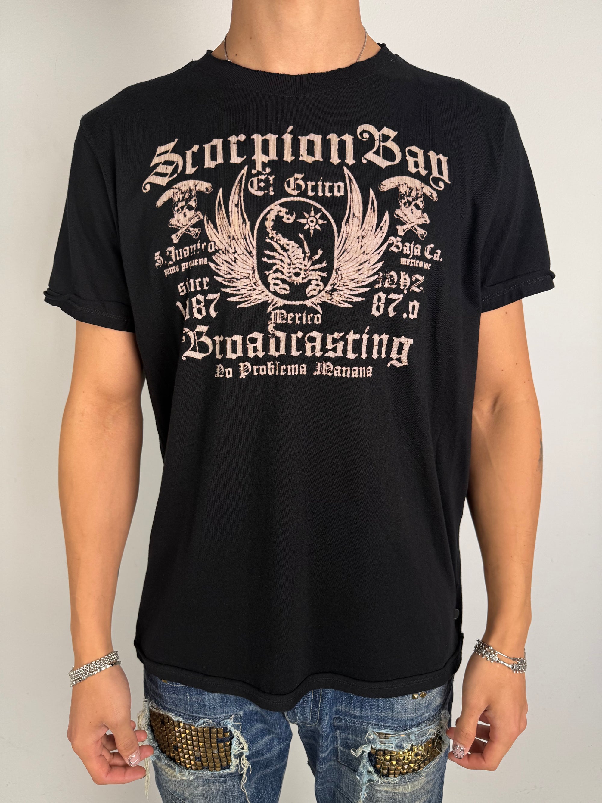Vintage Scorpion Bay Black Printed T-Shirt M/L
