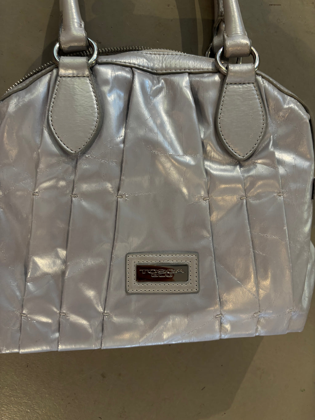 Vintage Silver Ruffled Mini Bag