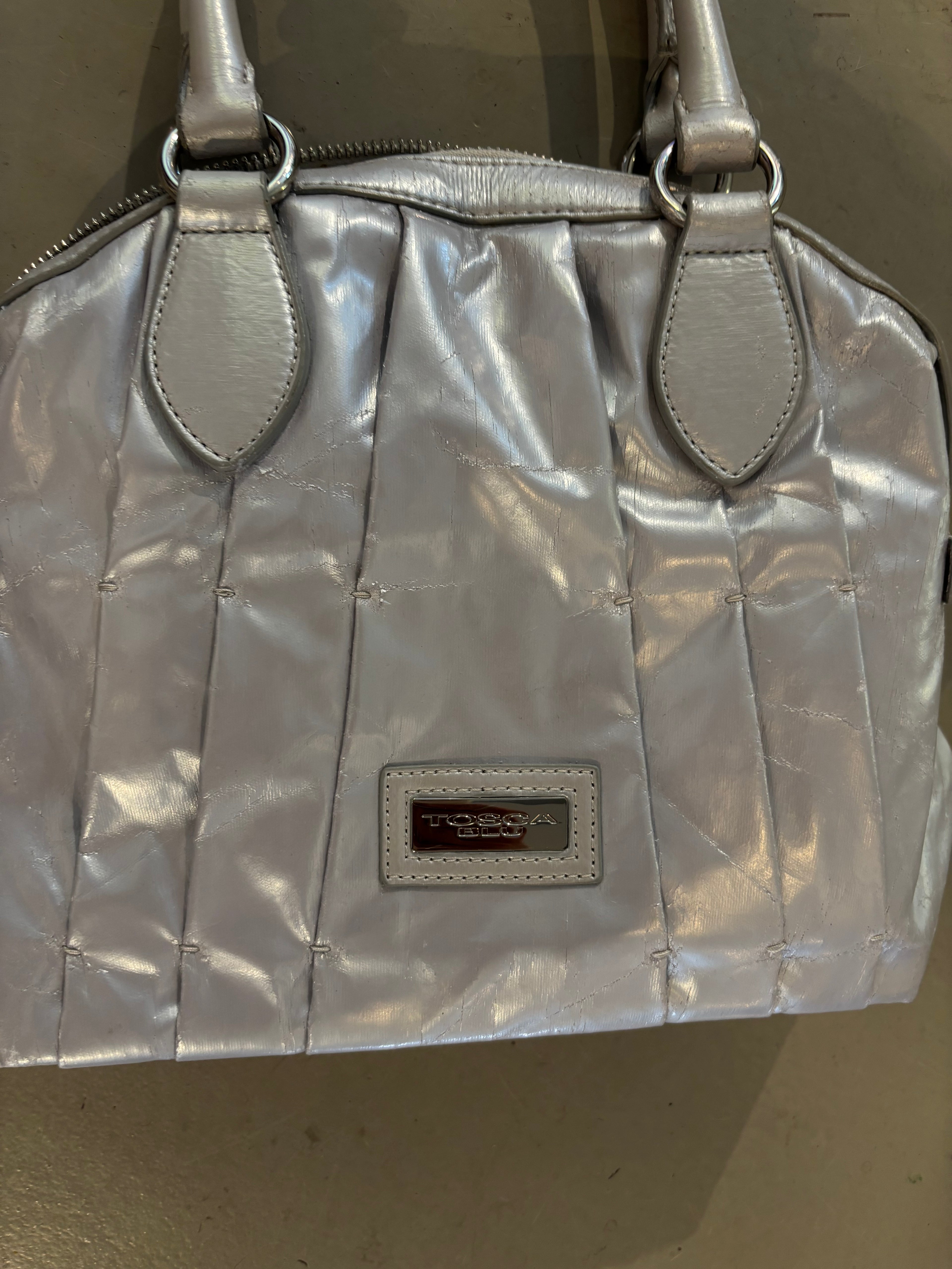 Vintage Silver Ruffled Mini Bag