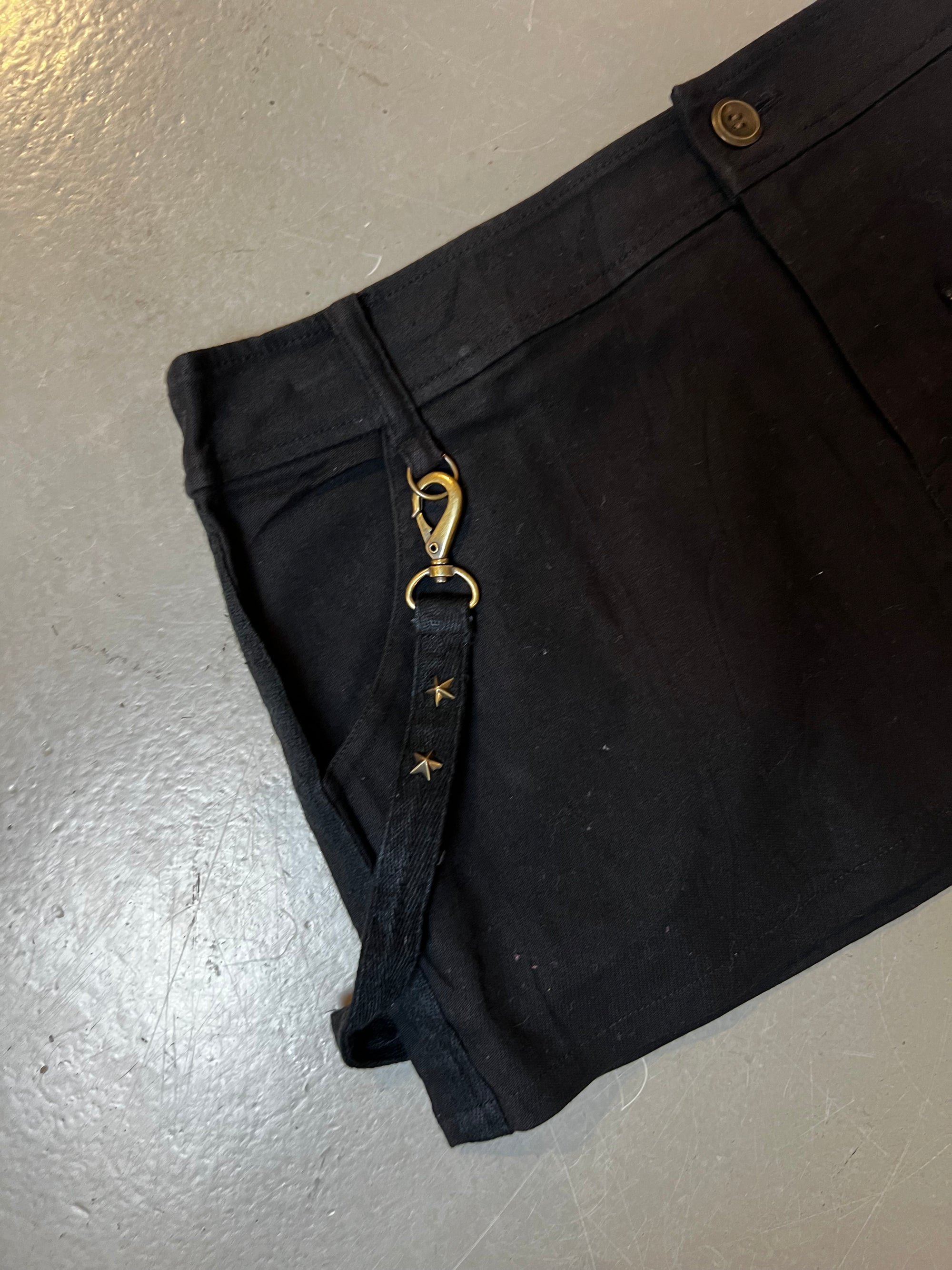 Vintage Black Mini Skirt with Chain S