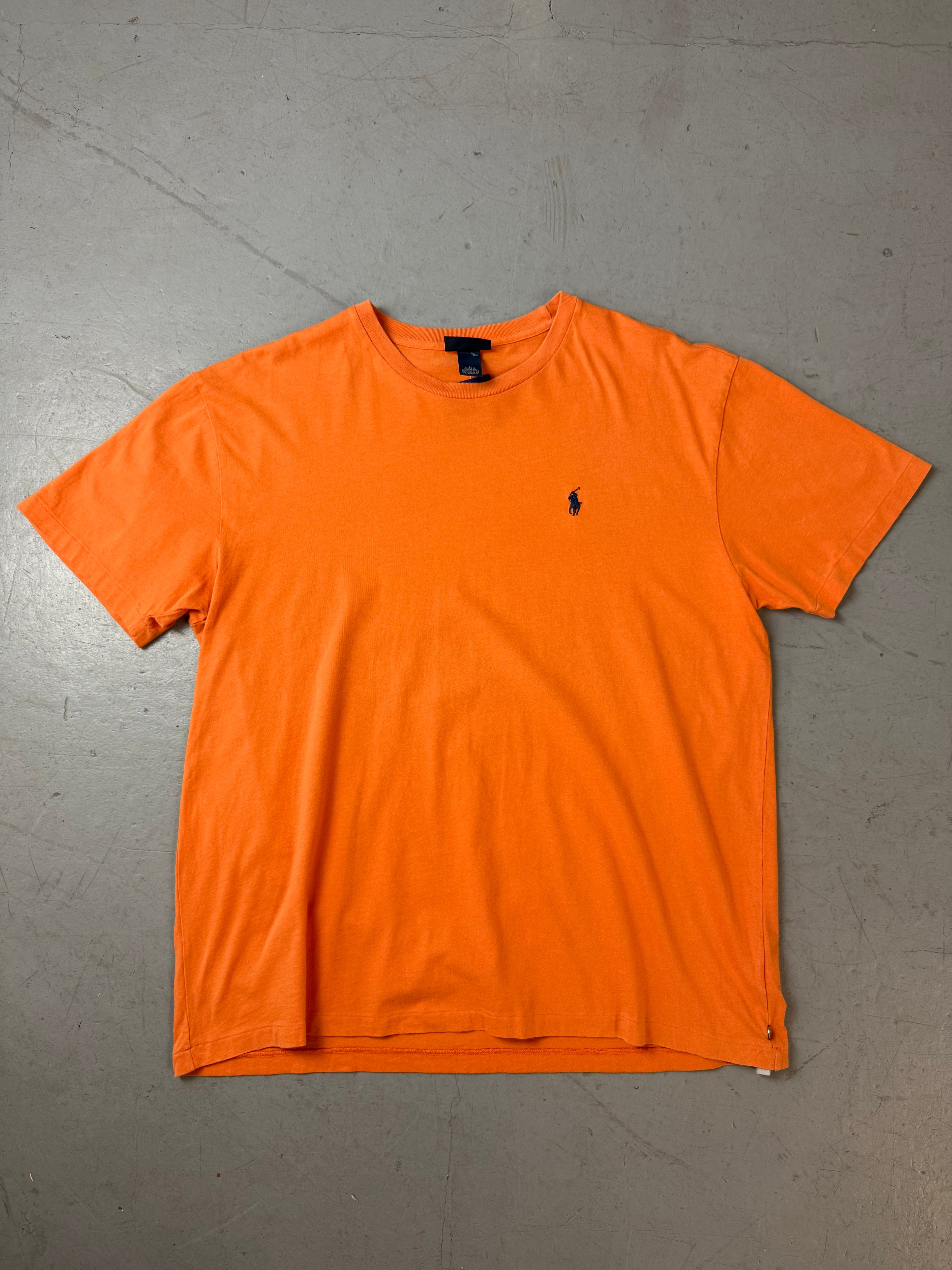 Vintage Polo Ralph Lauren oranges Tshirt für Herren. Y2k 2000s Fashion