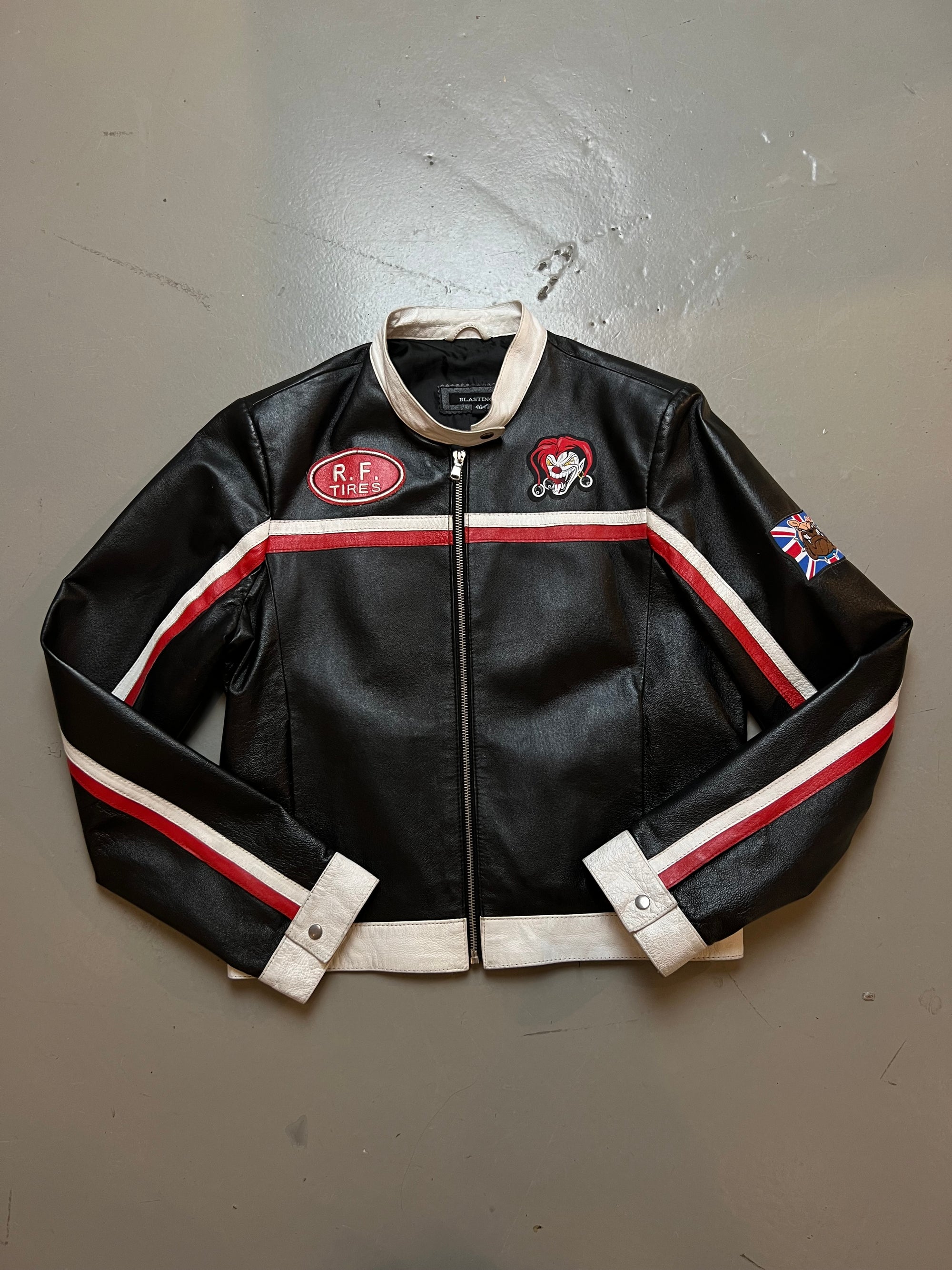 Produkt Bild Vintage Leather Racing Jacket Black s von vorne