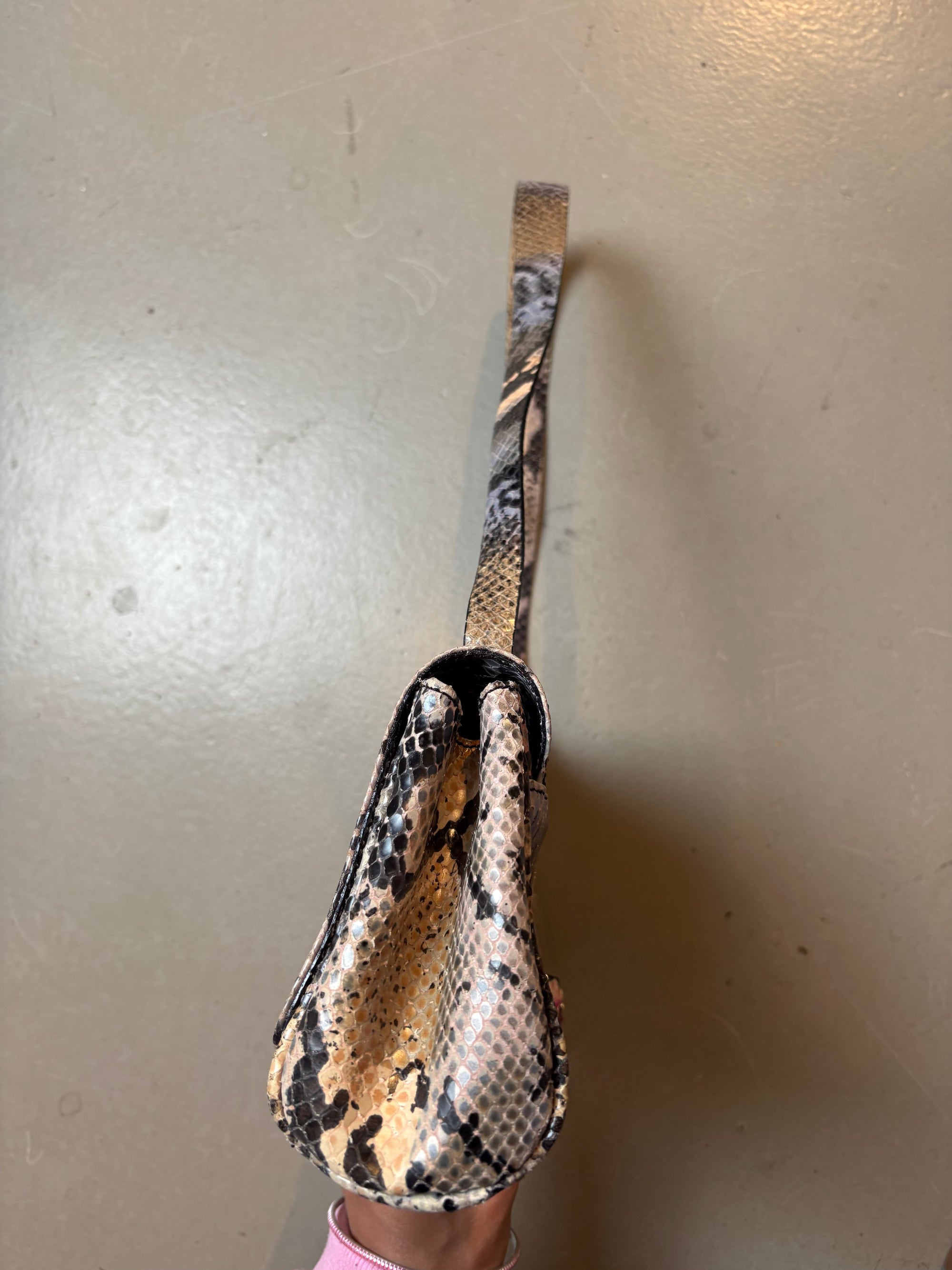Vintage Coccinelle Snake Optic Baguette Bag