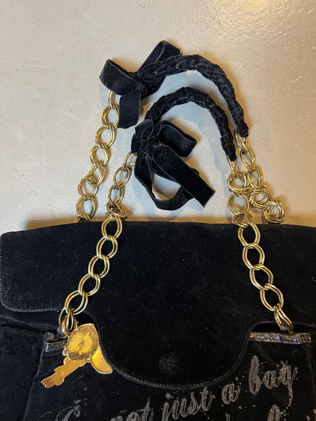 Vintage Just Cavalli Black Velvet Bag