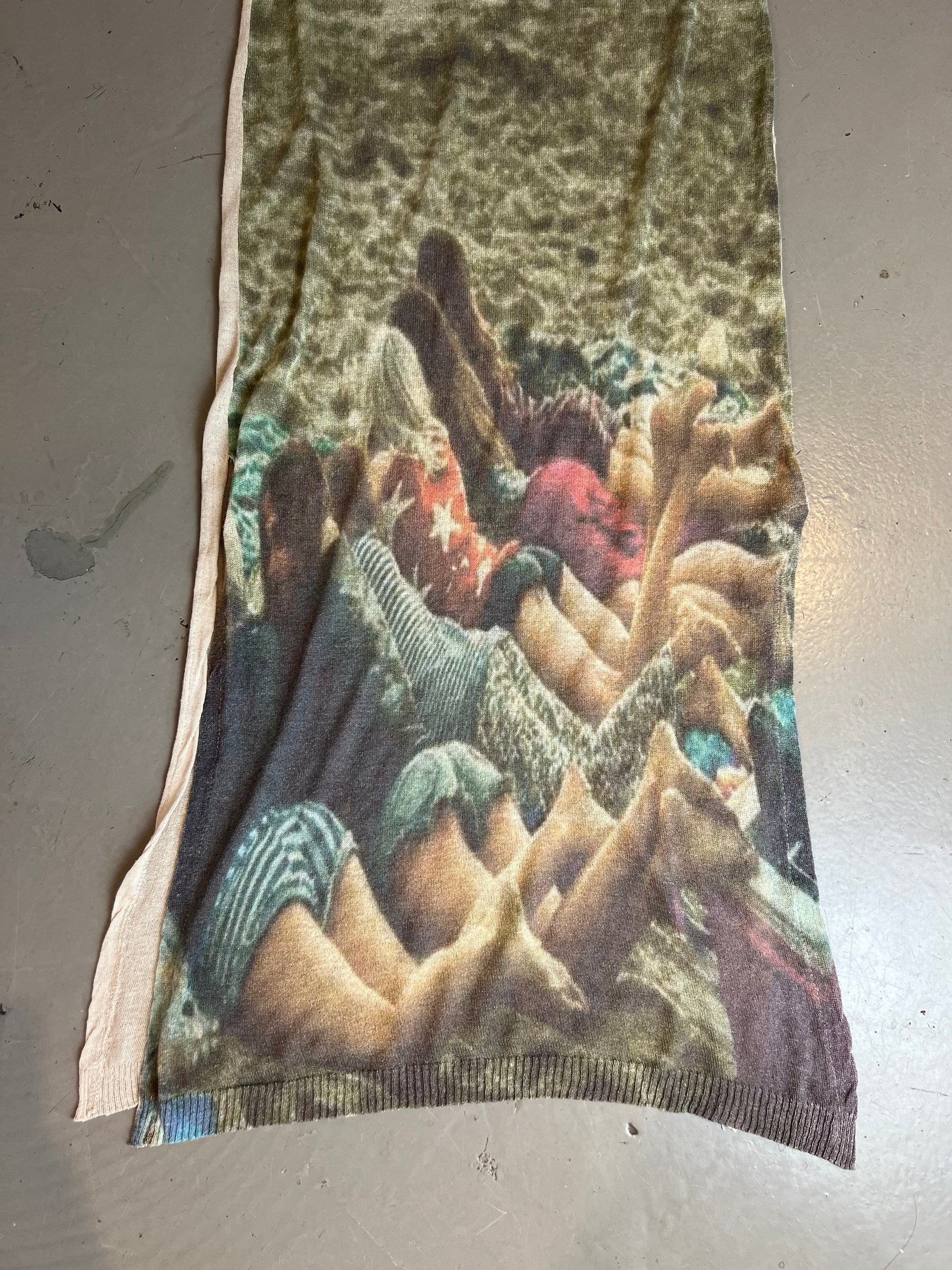 Vintage Printed Knit Beach Dress M