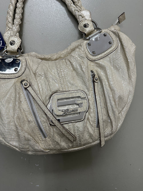 Vintage Guess Cream Snake Optic Bag Für Damen.Y2K Second Hand 2000s Fashion 