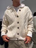 Vintage Beige Knit Cardigan (XL)
