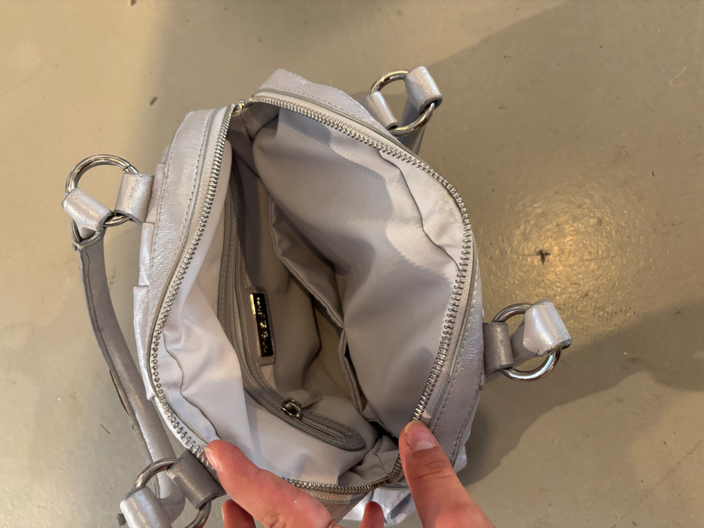 Vintage Silver Ruffled Mini Bag