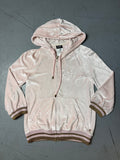 Vintage Dolce&Gabbana Baby Pink Velvet Zip Up Hoodie for girls. Y2K Second Hand 2000s Fashion 