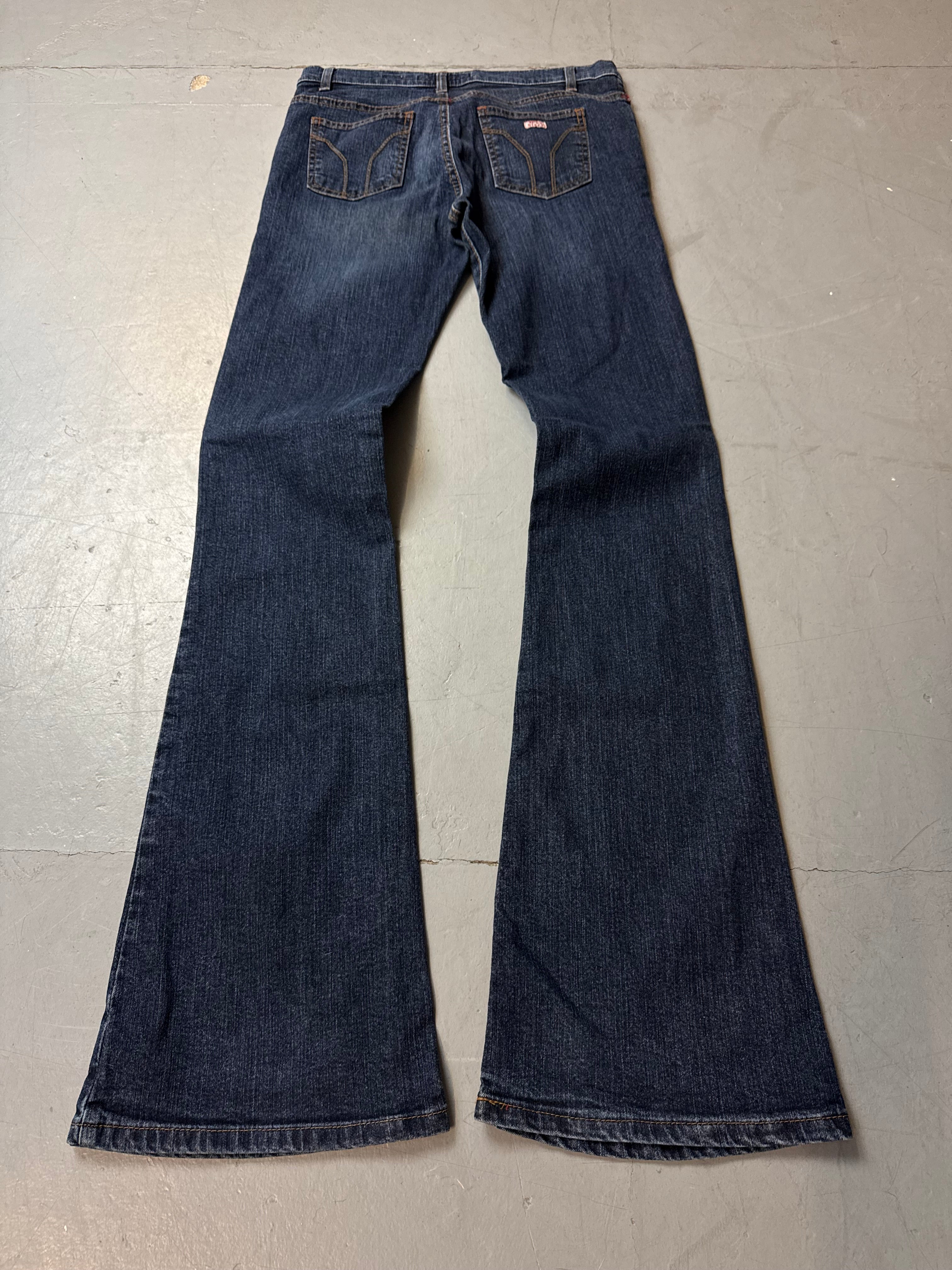 Vintage Miss Sixty Mid Waist Bootcut Jeans für Damen. Y2K Second Hand 2000s