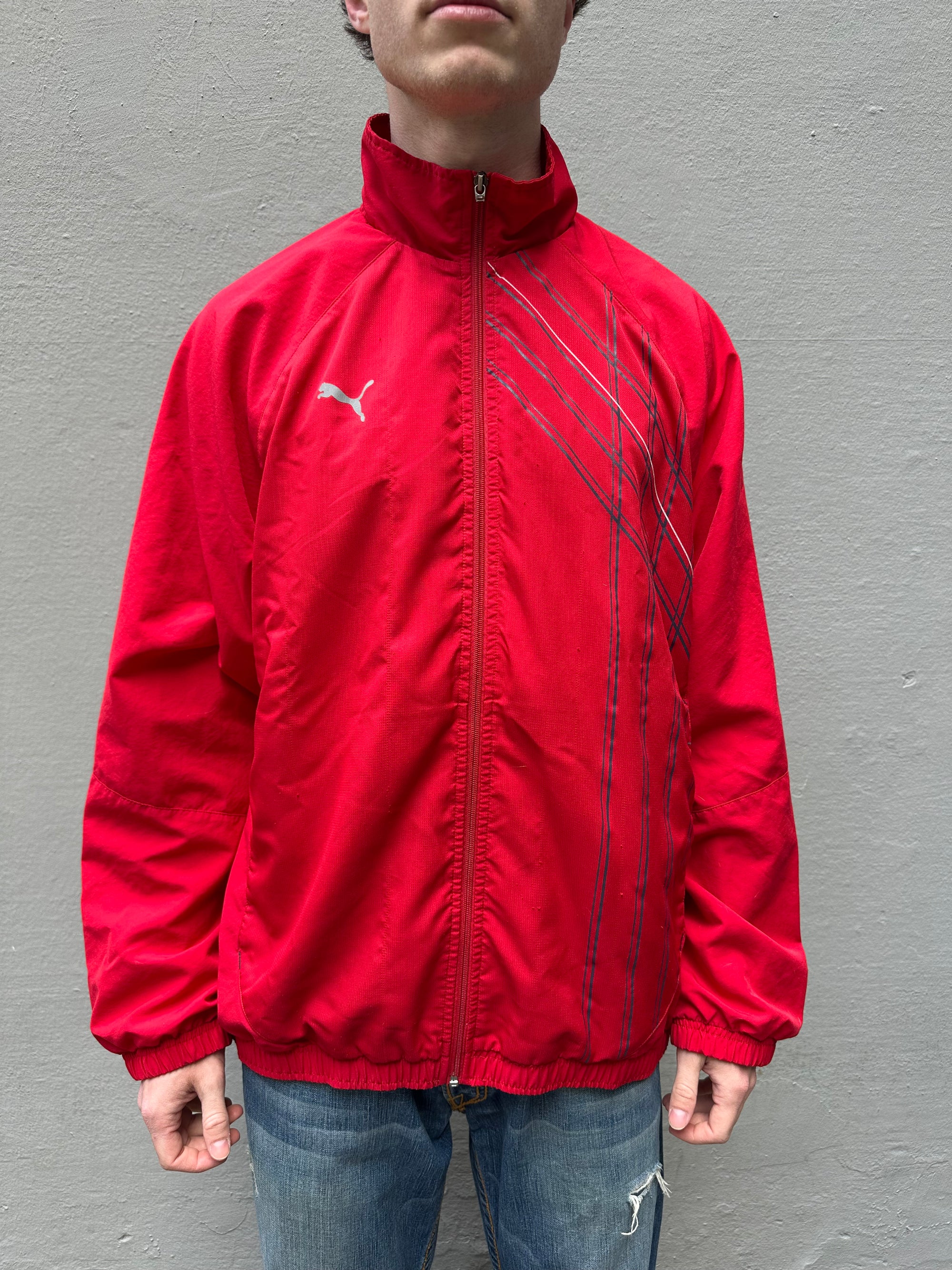 Vintage Puma Track Jacket Red L/XL