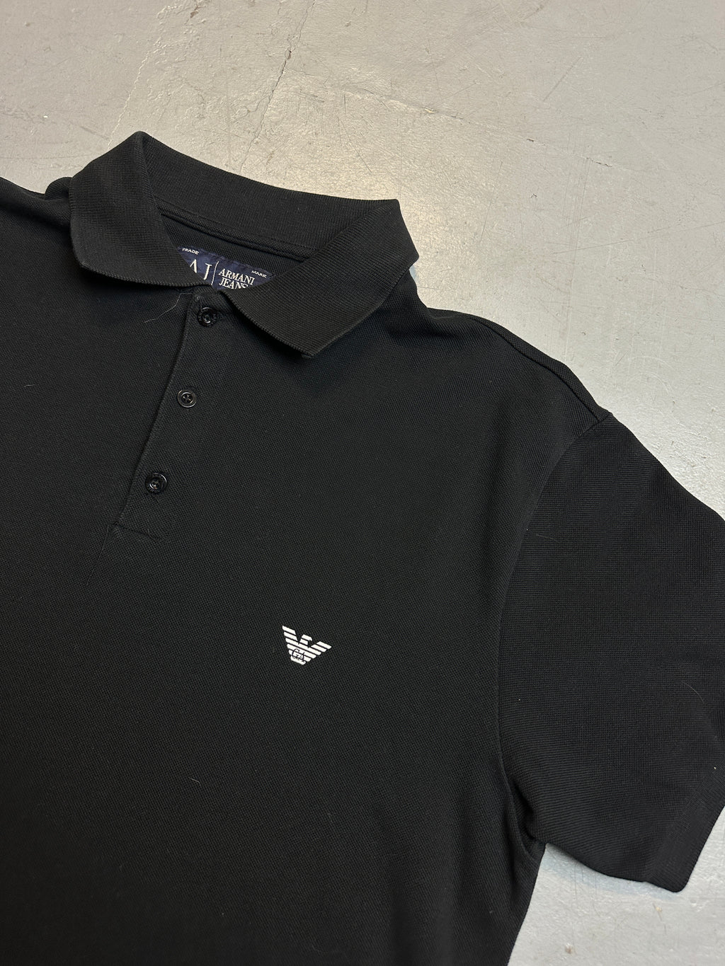 Vintage Armani Jeans Black Polo Jeans für Herren. Y2K Second Hand 2000s Fashion