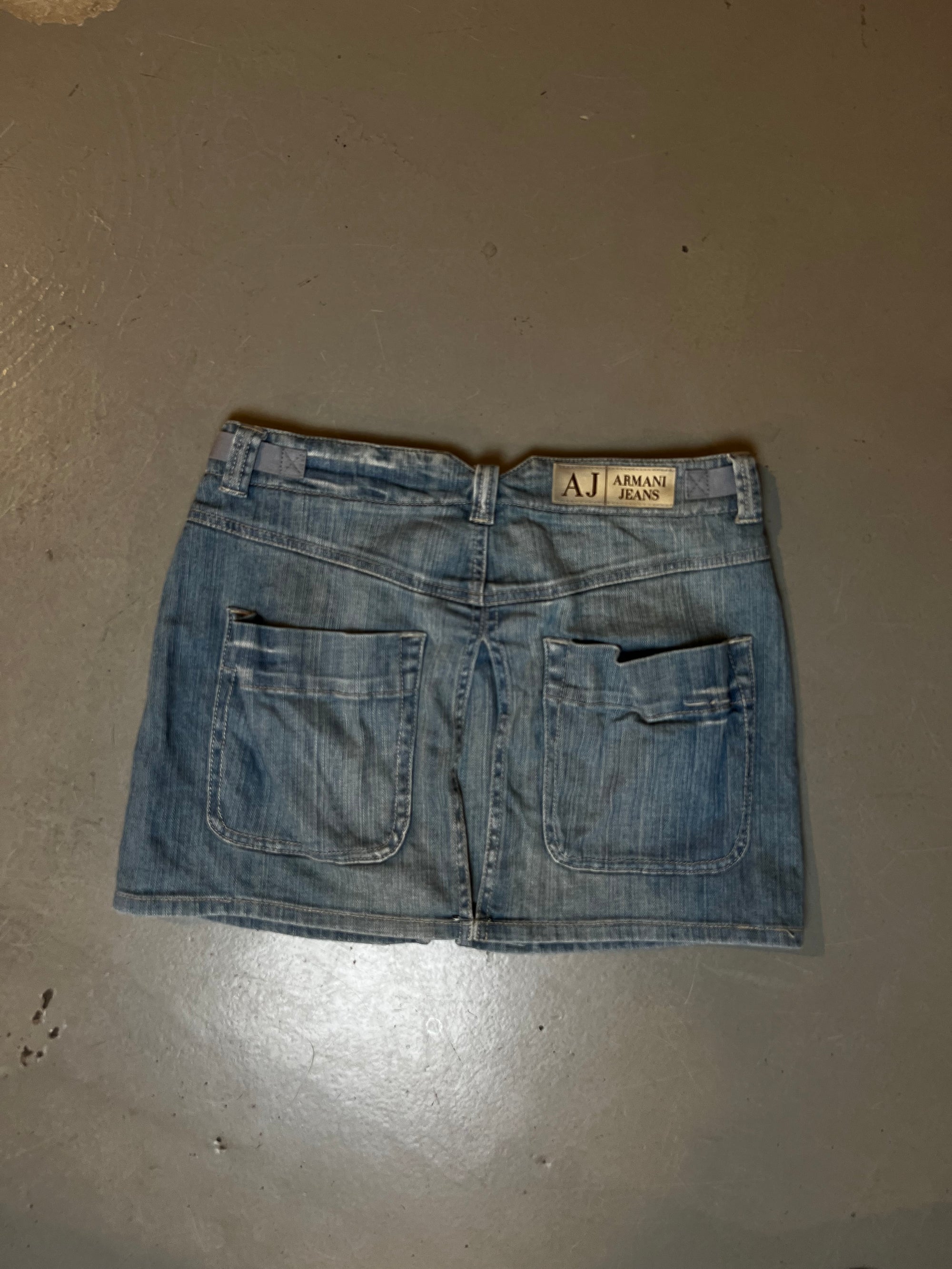 Vintage Armani Light Blue Denim Skirt S