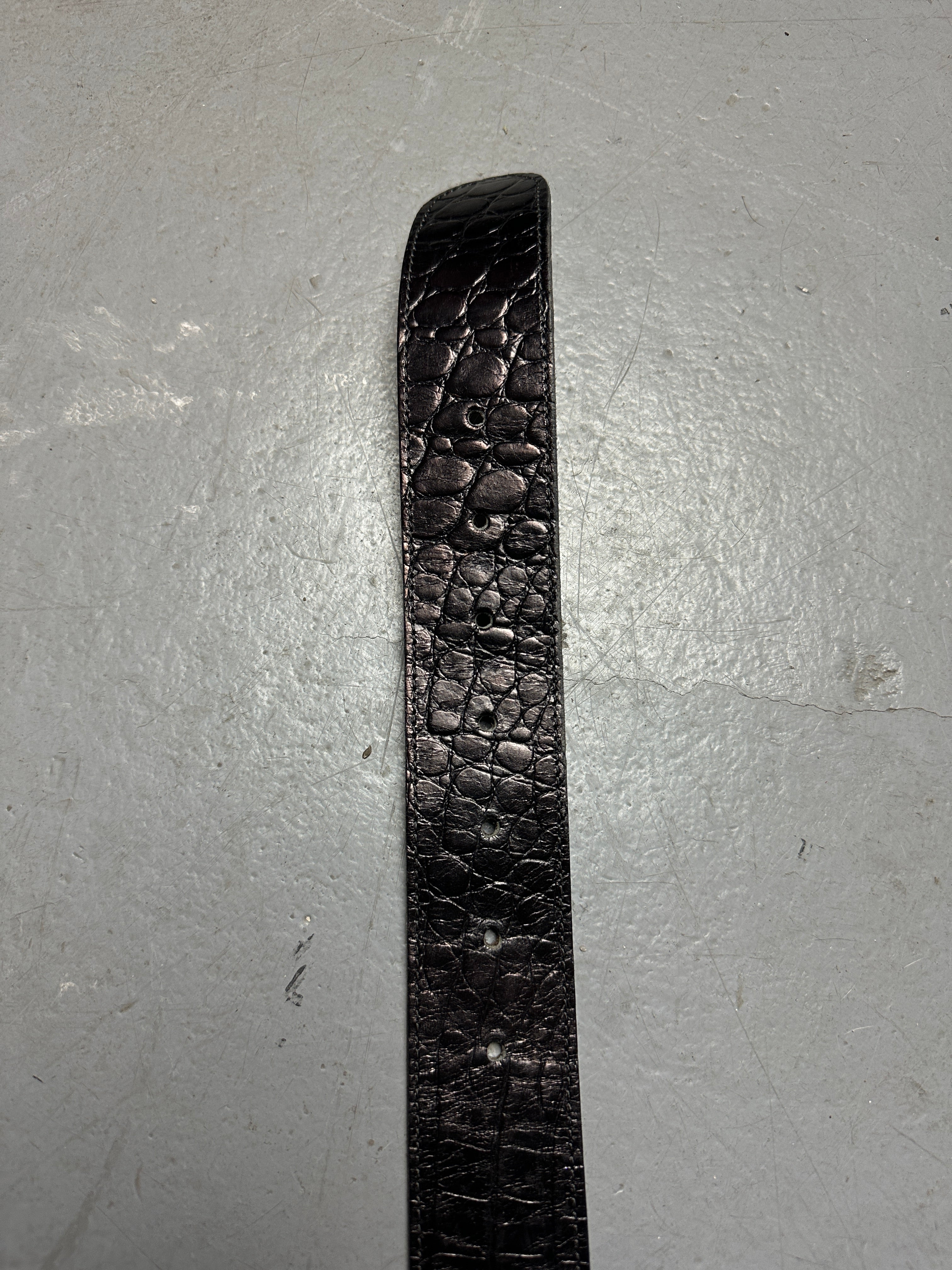 Vintage Black Croco Optic Belt