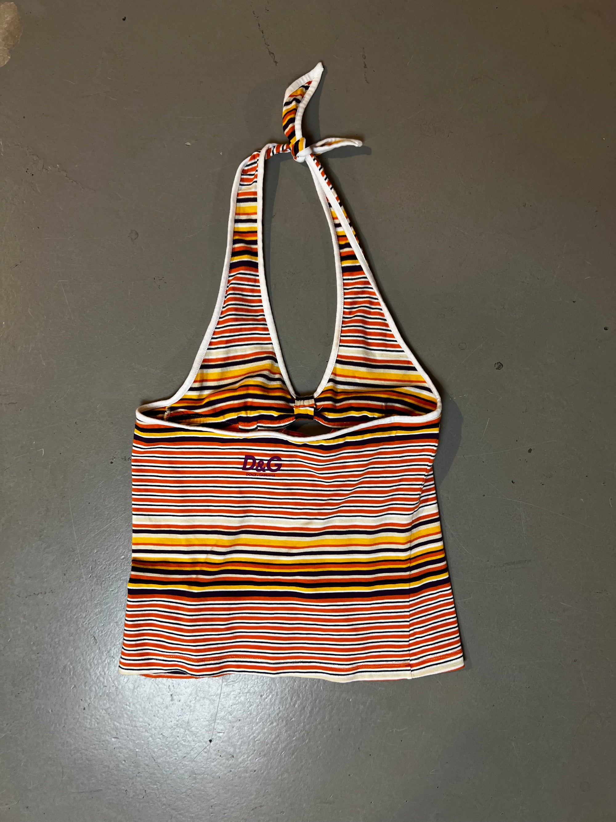 Vintage D&G Neckholder Striped Top S