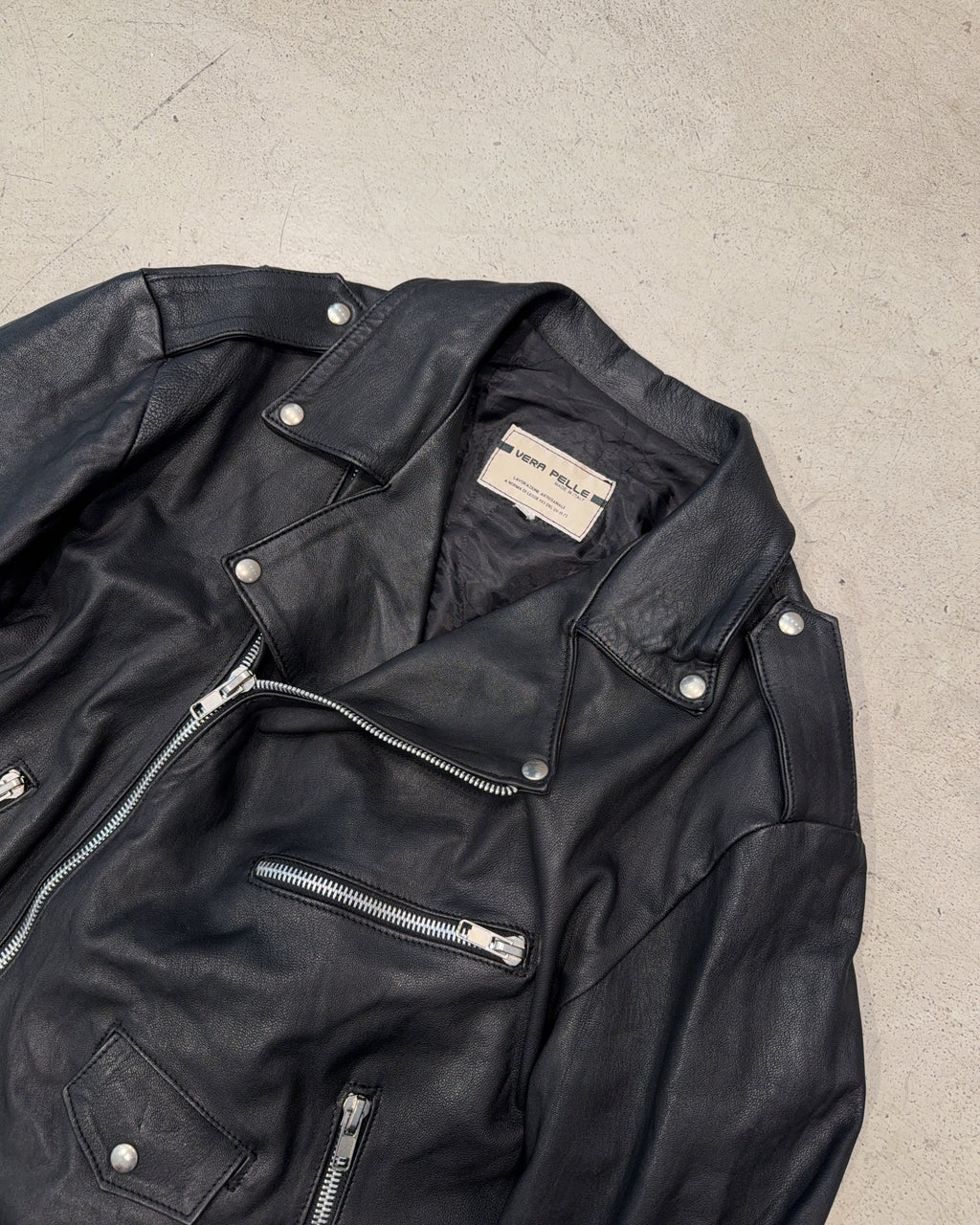 Vintage Biker Leder Jacke (M)