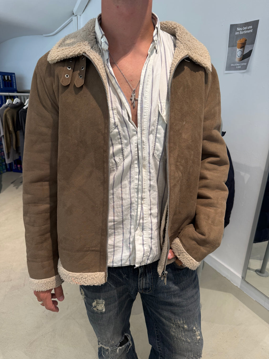 Vintage Clayton Jacke für Herren. Y2K Second Hand 2000s Fashion.