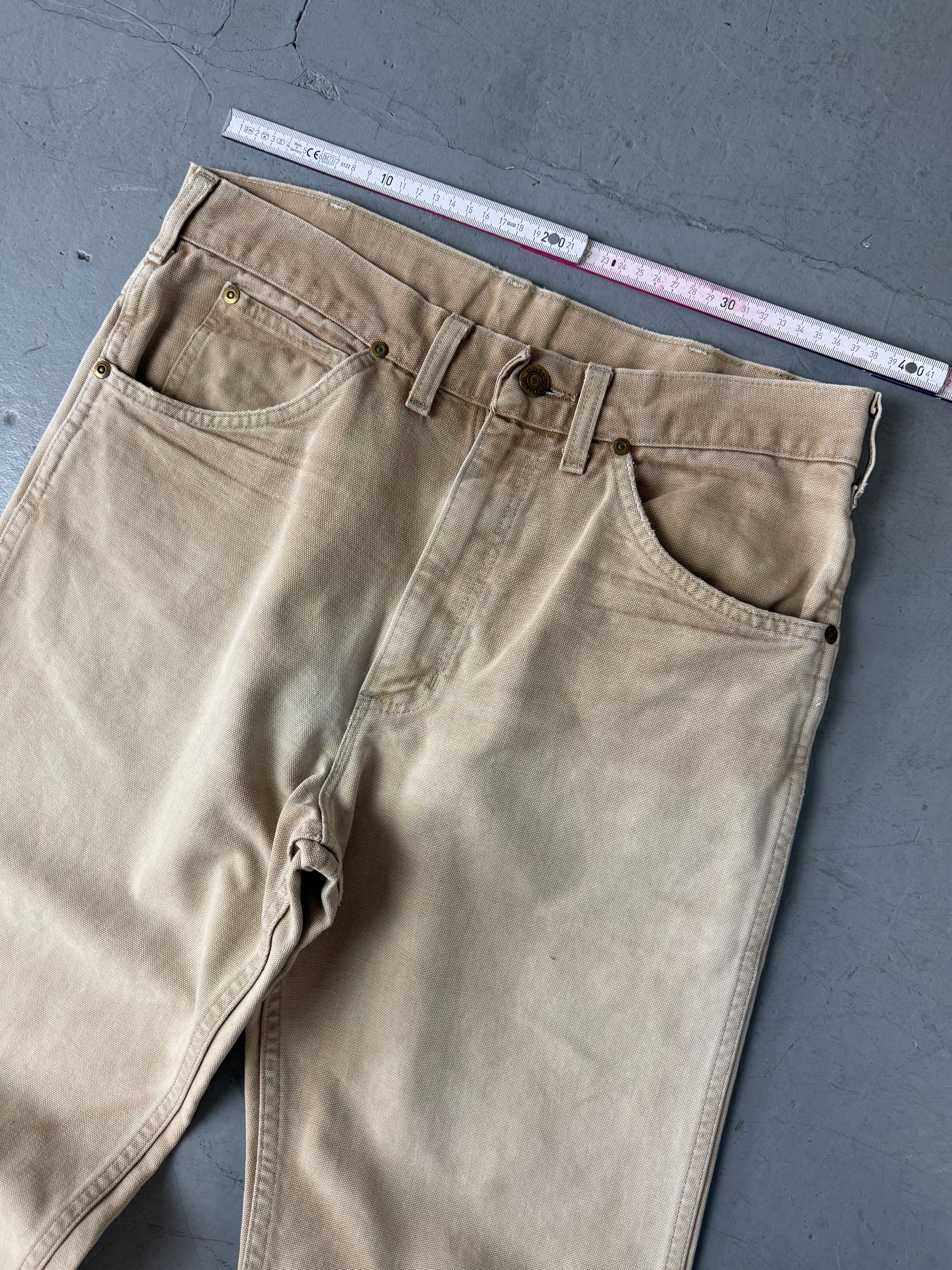 Vintage Carhartt Straight Leg Beige Jeans für Herren. Y2K Second Hand 2000s Fashion
