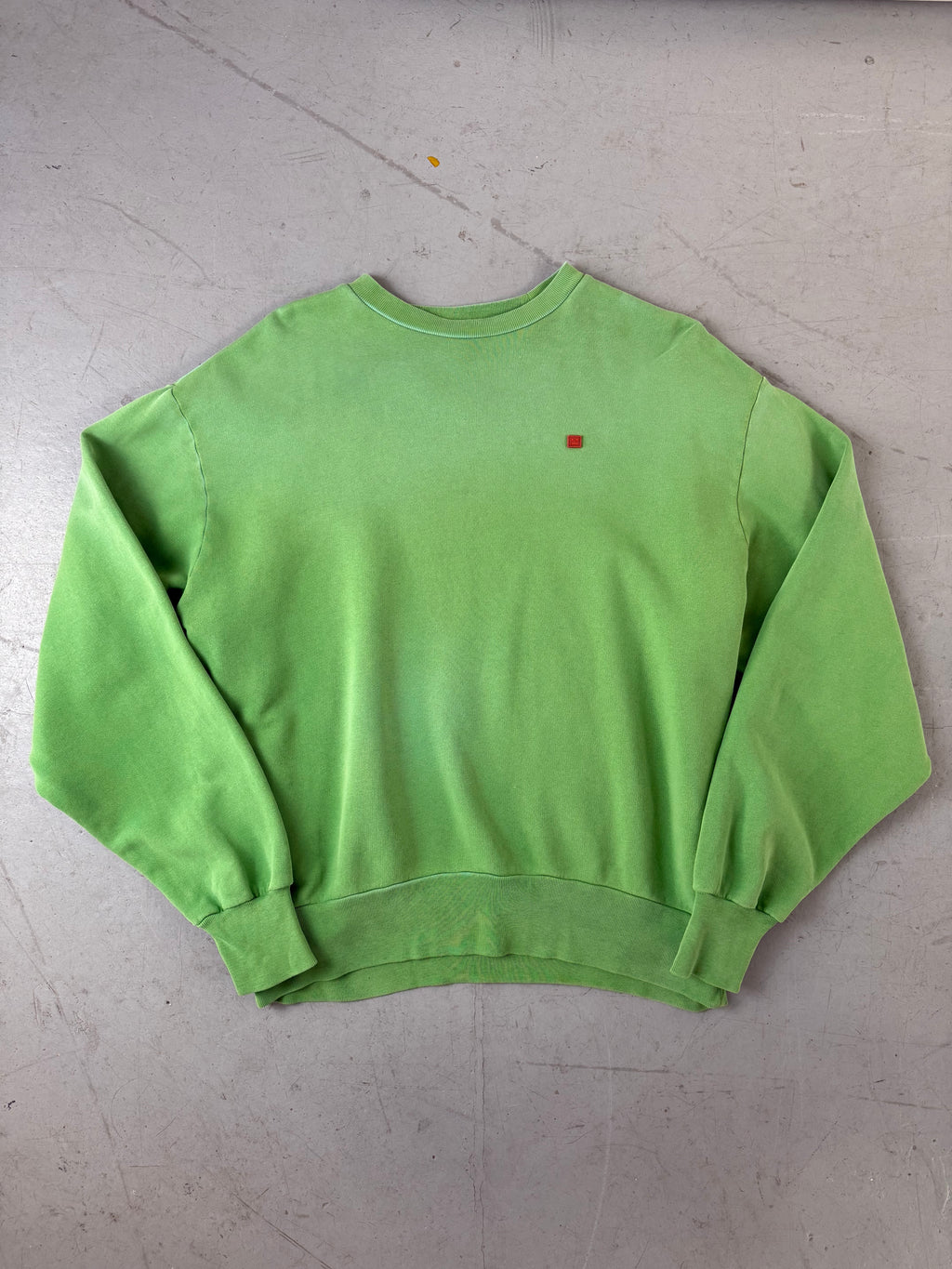 Vintage Acne Studios Green Crewneck Sweater für Herren. Y2K Second Hand 2000s Fashion