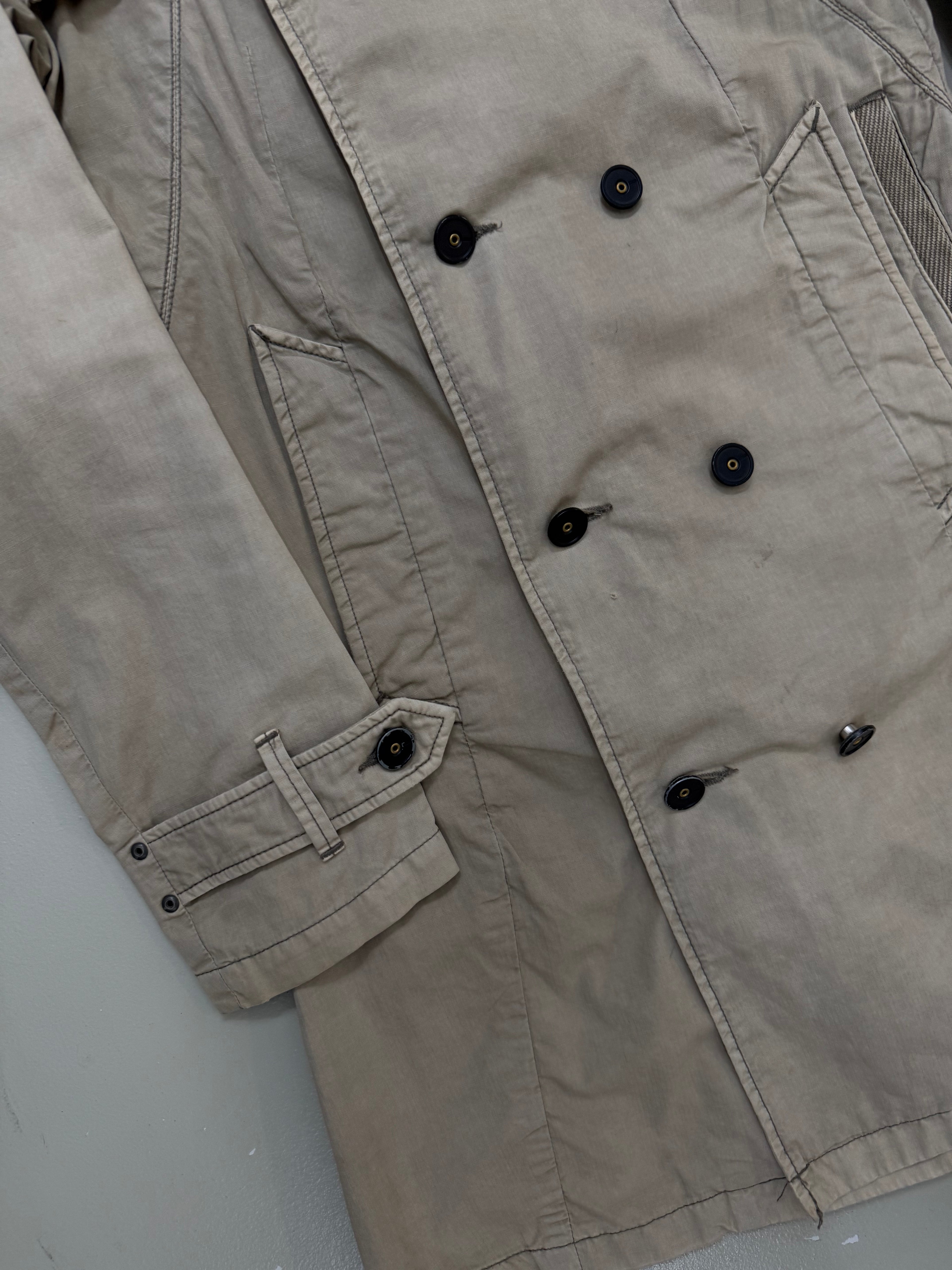Vintage Beige G-Star Utility Coat für Damen. Y2K Second Hand 2000s Fashion