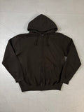 Vintage Thrasher Black Zip Up Hoodie with Backprint für Herren. Y2K 2000s Fashion.