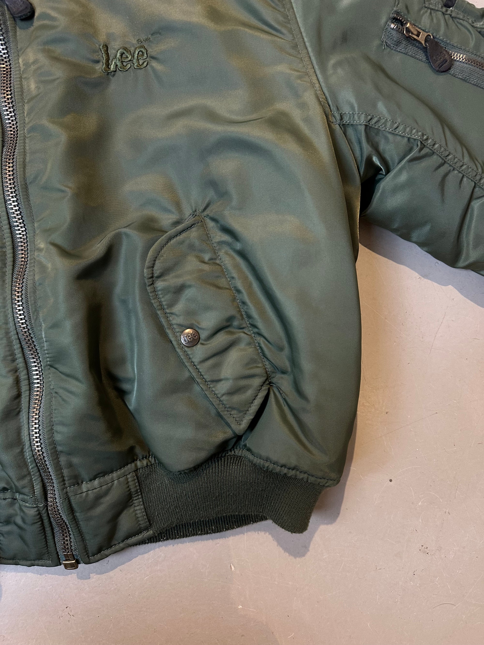Vintage Green Lee Bomber Jacket M/L