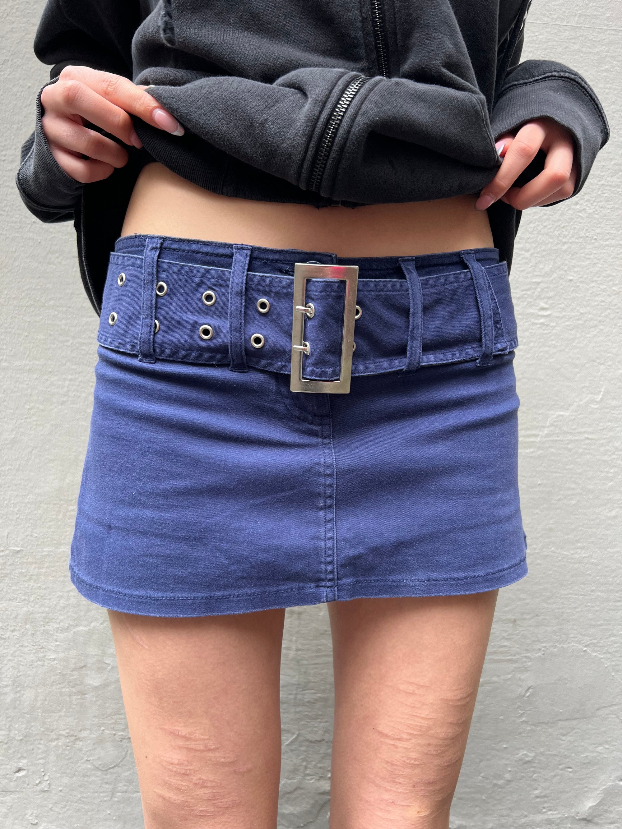 Vintage Violet Mini Skirt with Belt S