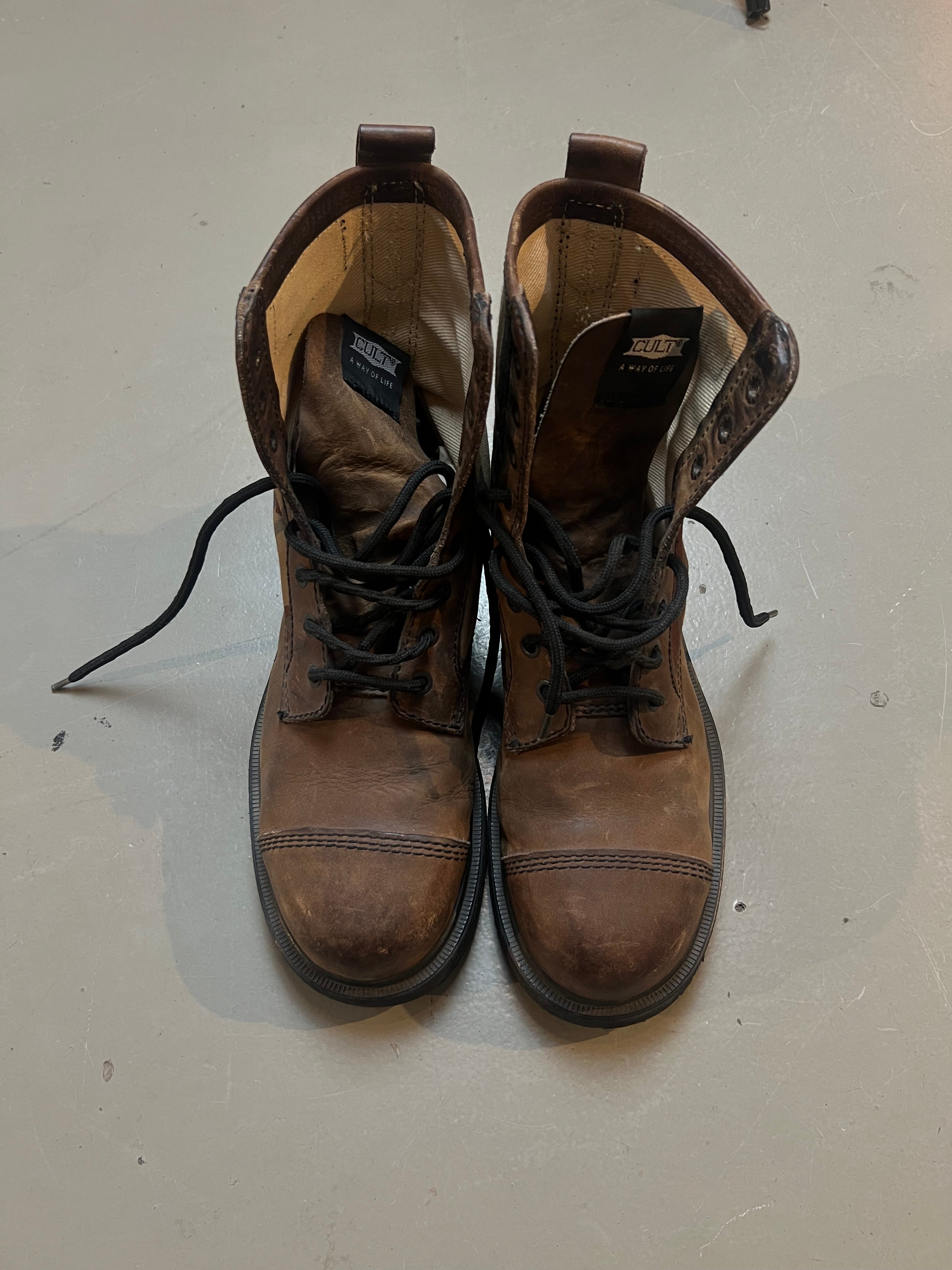 Vintage Brown Camouflage Military Boot 42