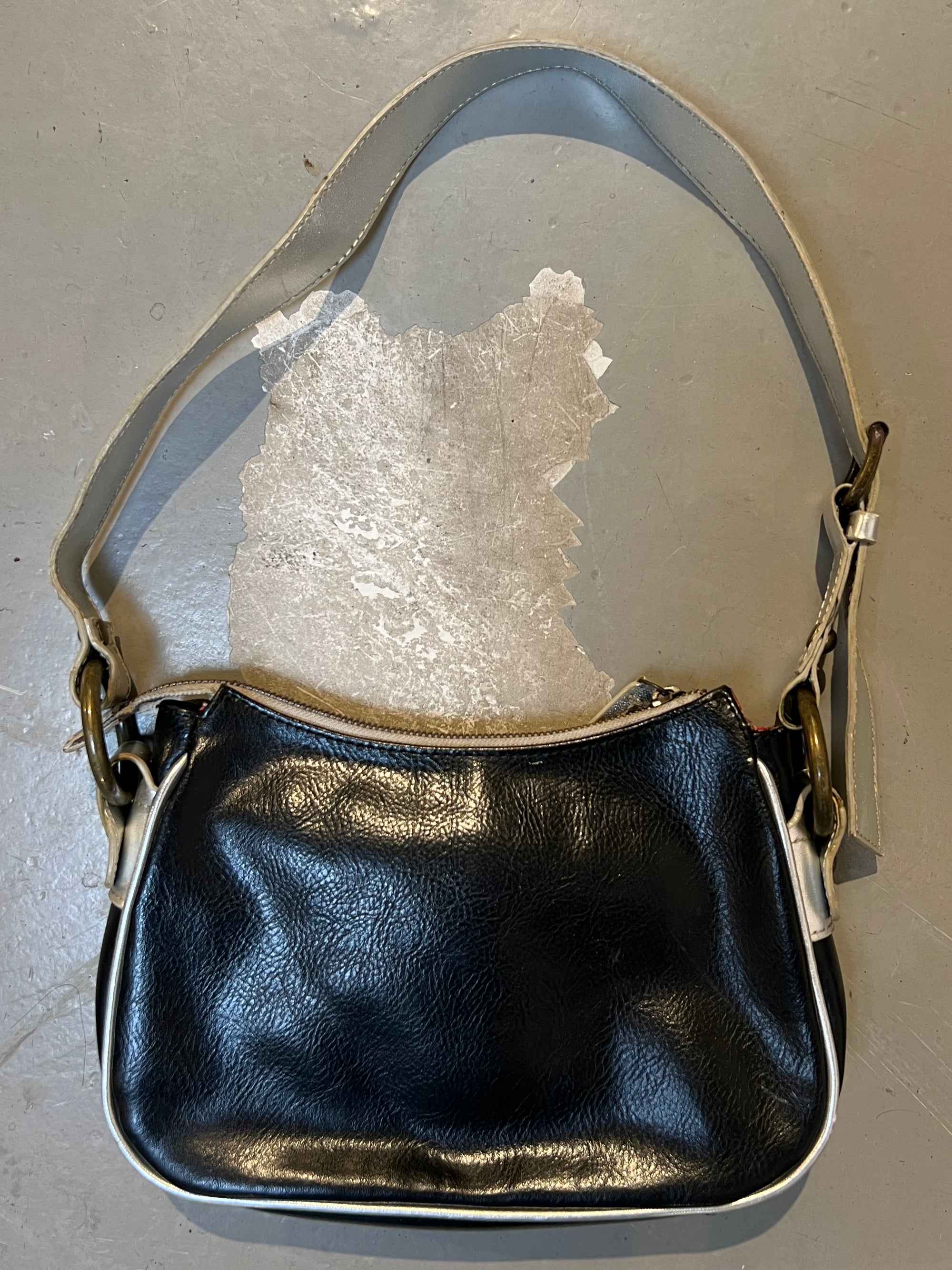 Vintage Black and Silver Phard Mini Bag With Rhinestones