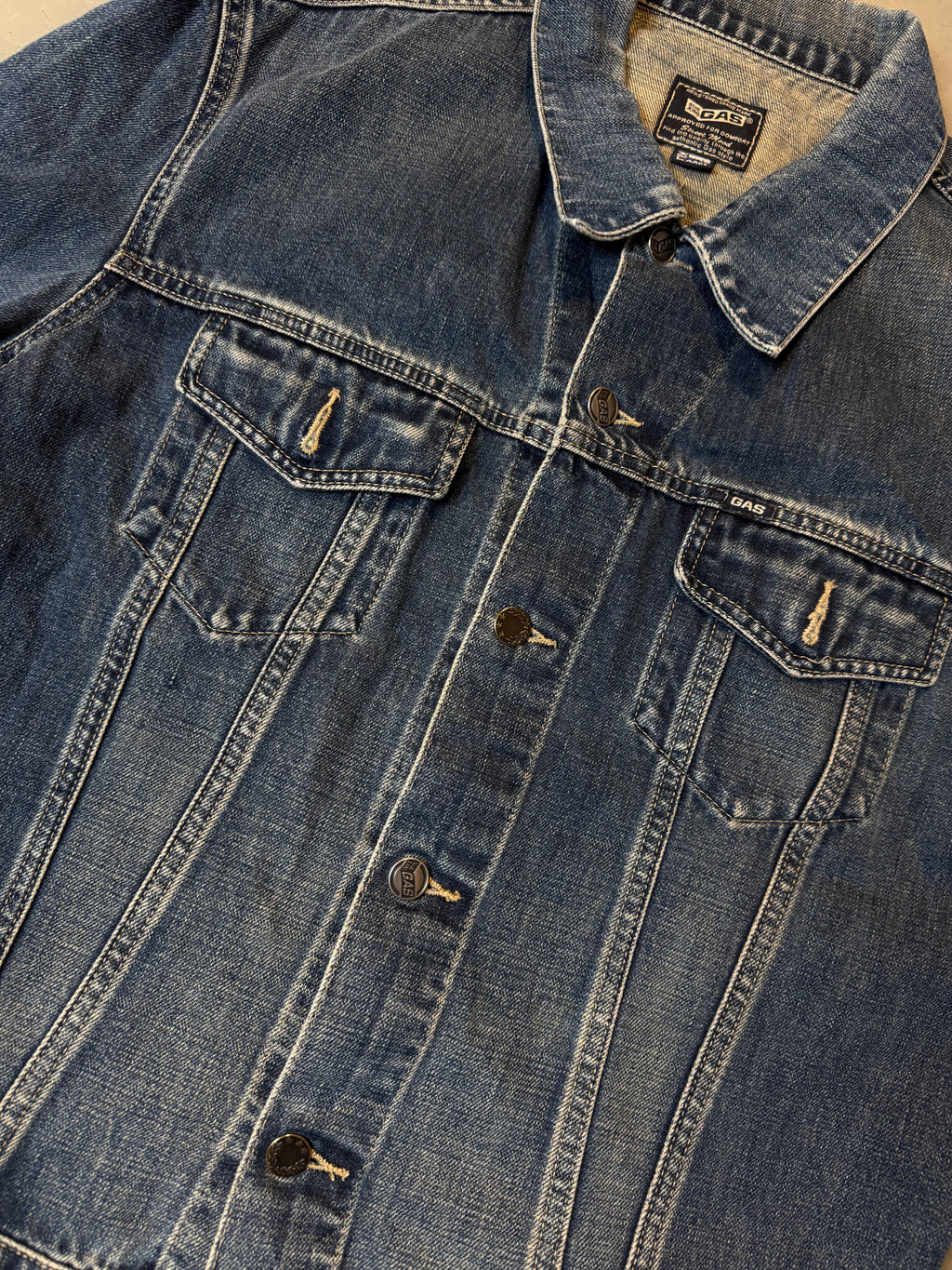 Vintage GAS Blue Washed Denim Jacket XL