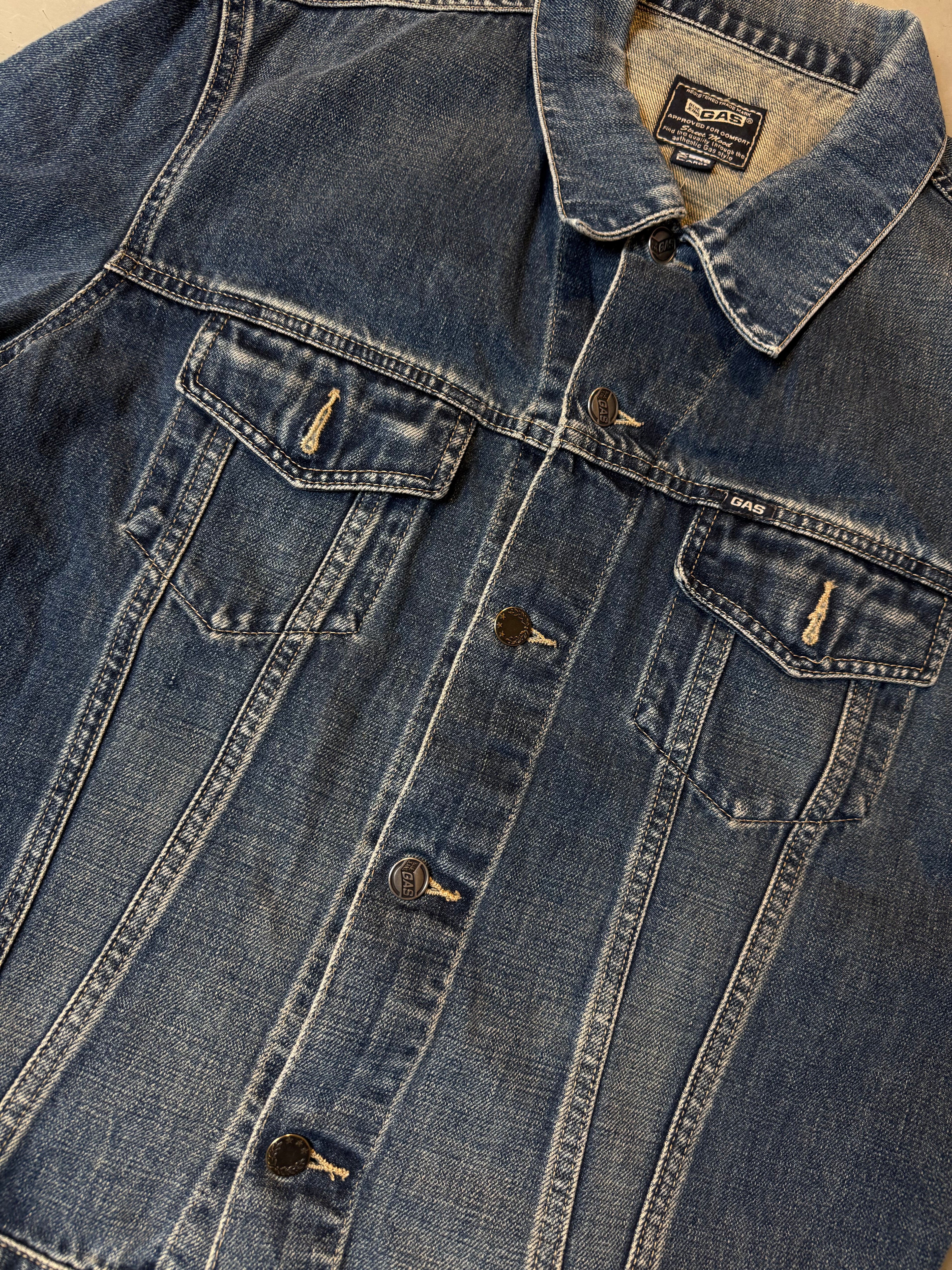 Vintage GAS Blue Washed Denim Jacket XL