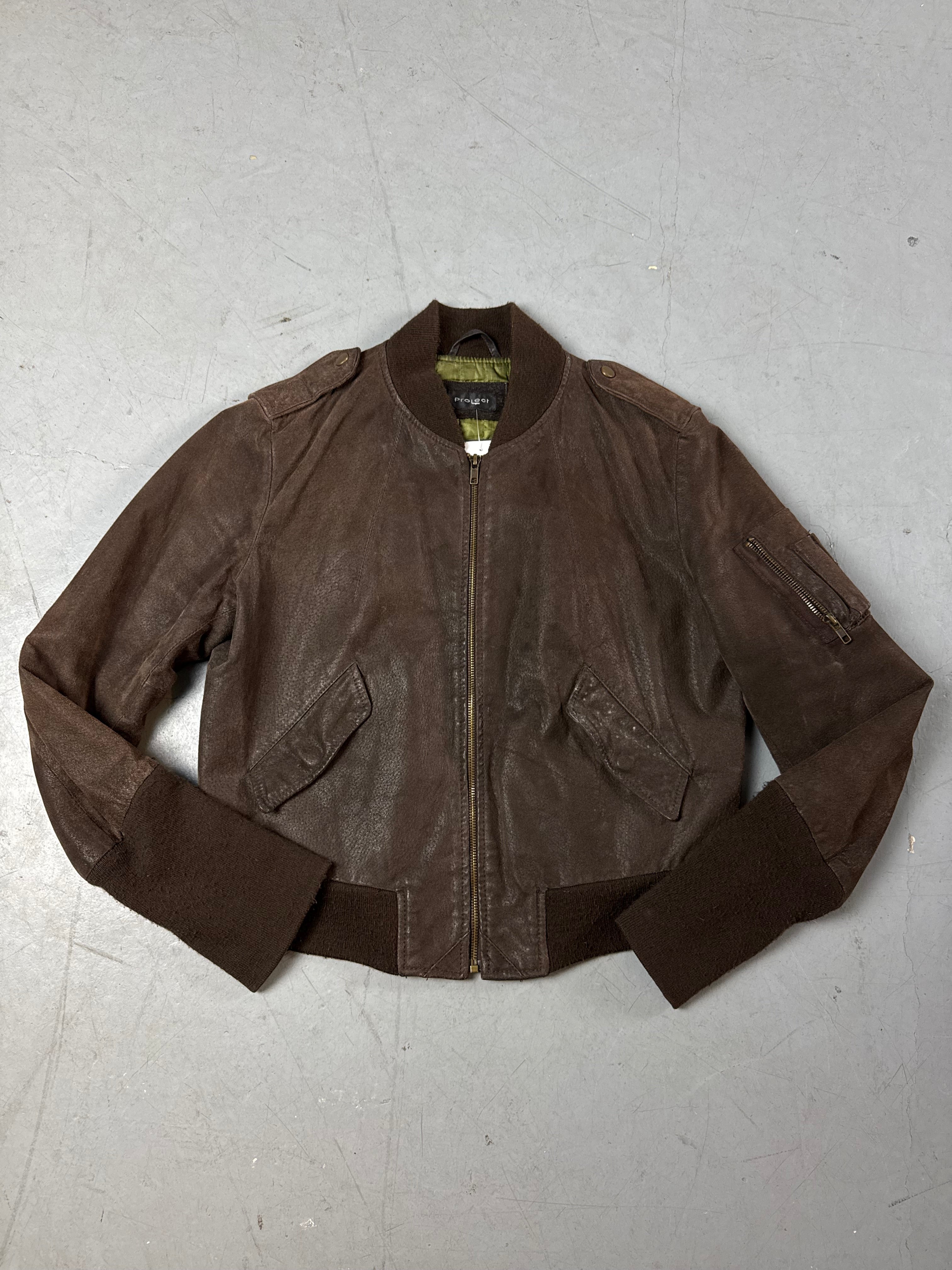 Produktbild von Vintage Brown Wild Leather Jacket S von vorne 