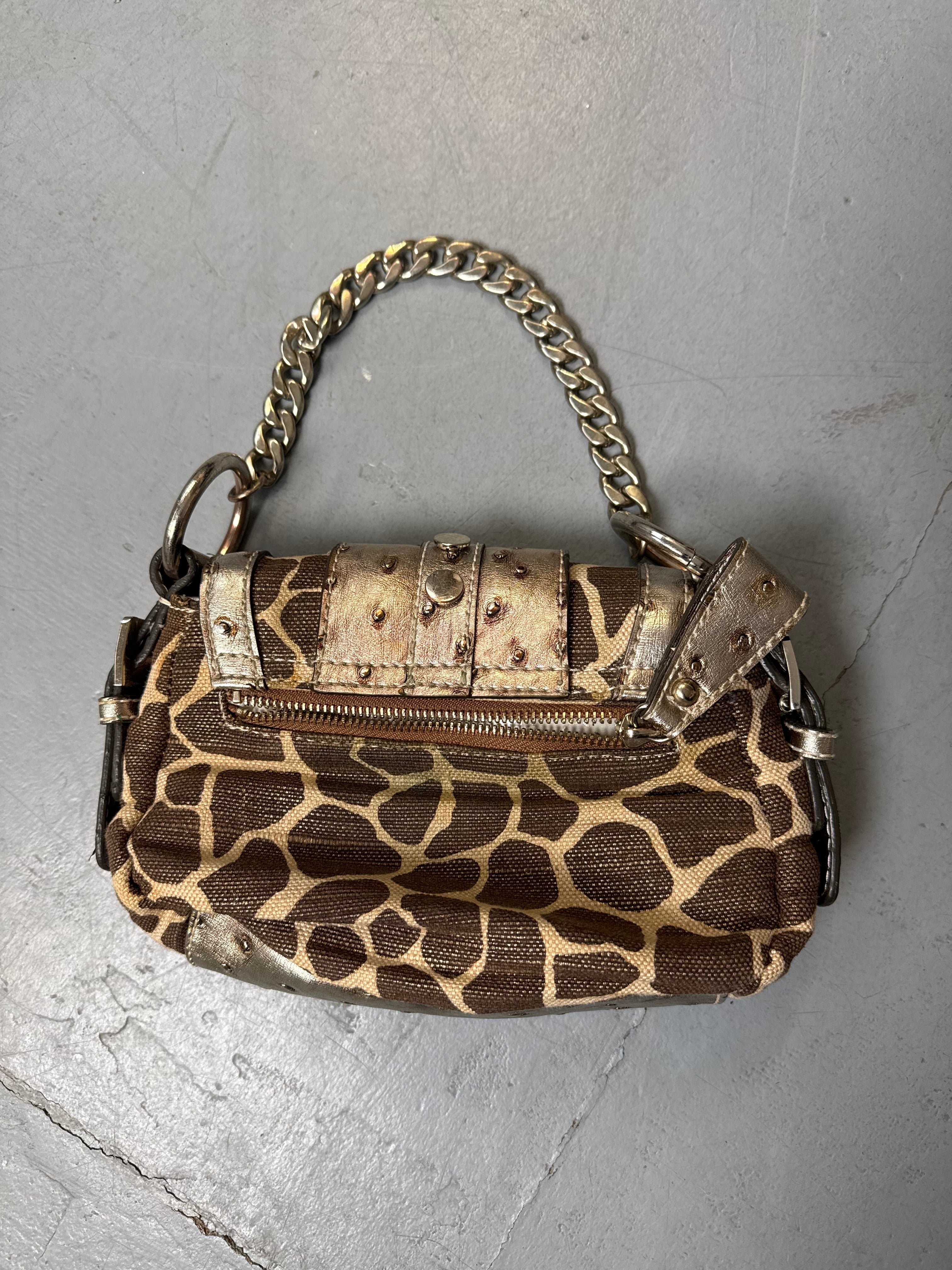 Vintage Guess Giraffe Print Mini Bag for girls Y2K Second Hand 2000s Fashion 