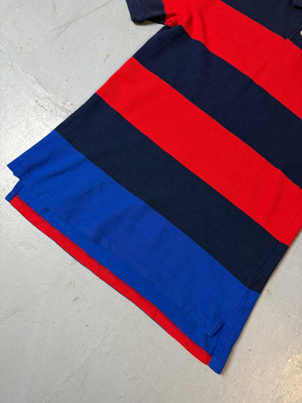 Vintage Ralph Lauren Red and Blue Striped Polo L