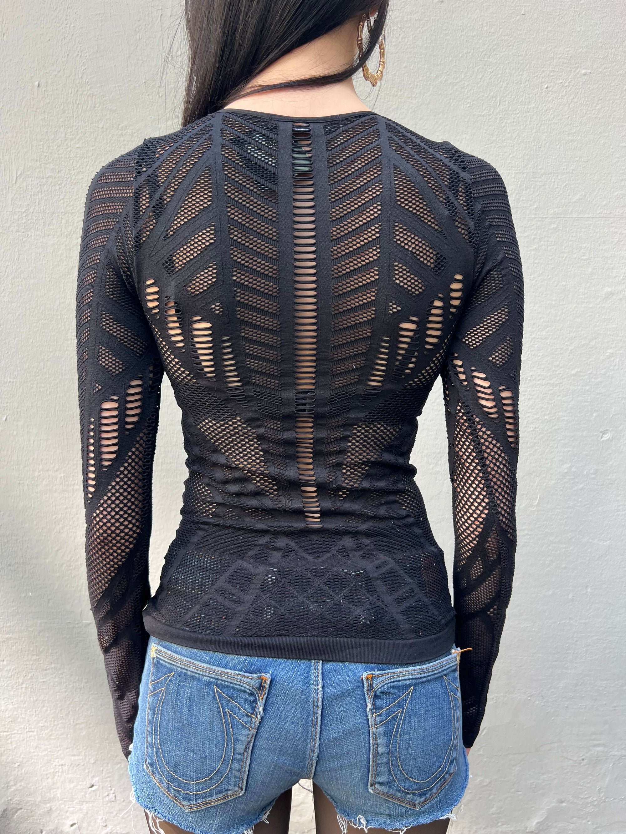 Vintage Black Net Top XS/S