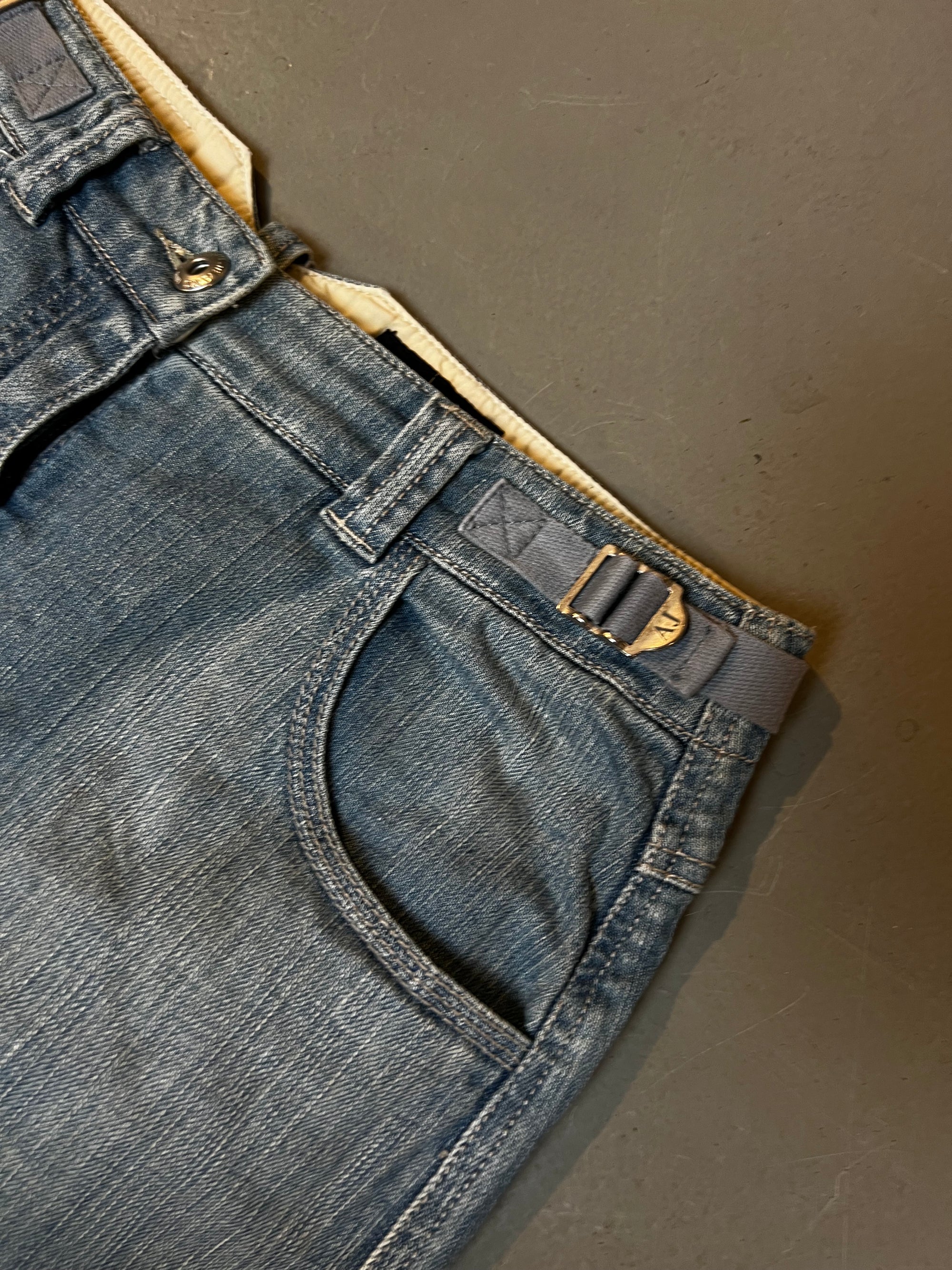 Vintage Armani Light Blue Denim Skirt S