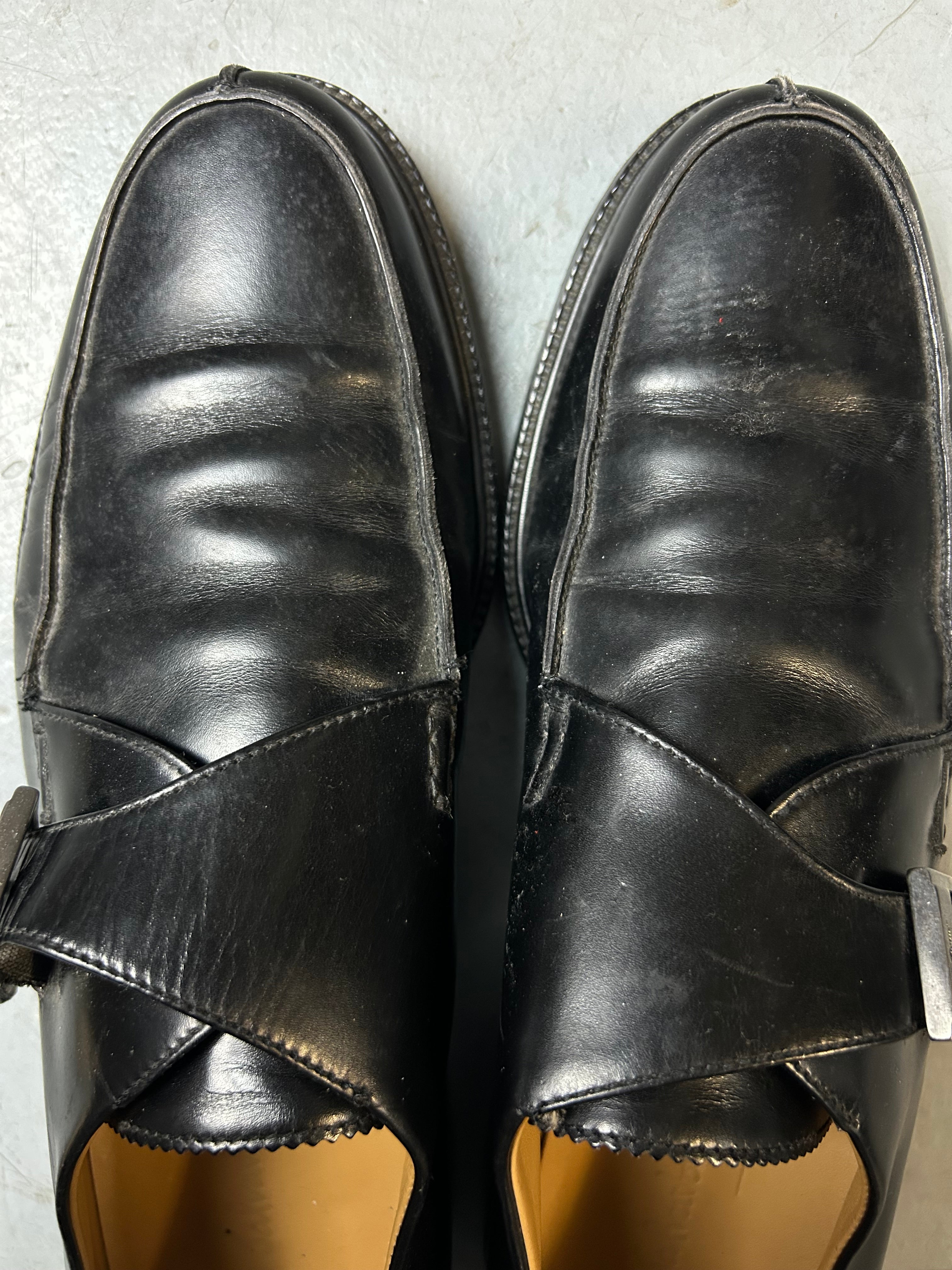 Produktbild von Vintage Salvatore Ferragamo Black Oxford Shoes 41 von oben