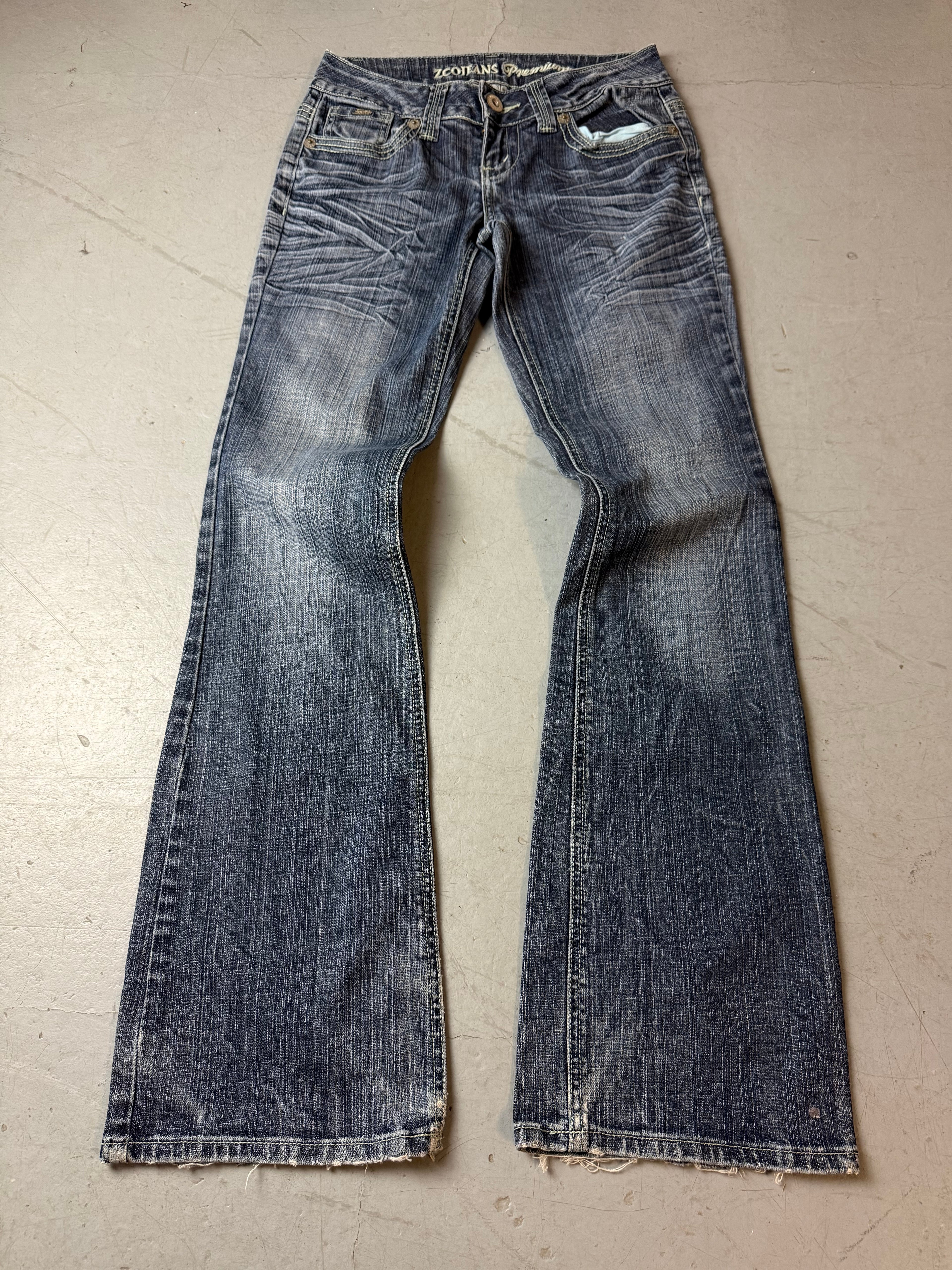 Vintage Zoojeans Tribal Backprint Low Waist Bootcut Jeans S/M