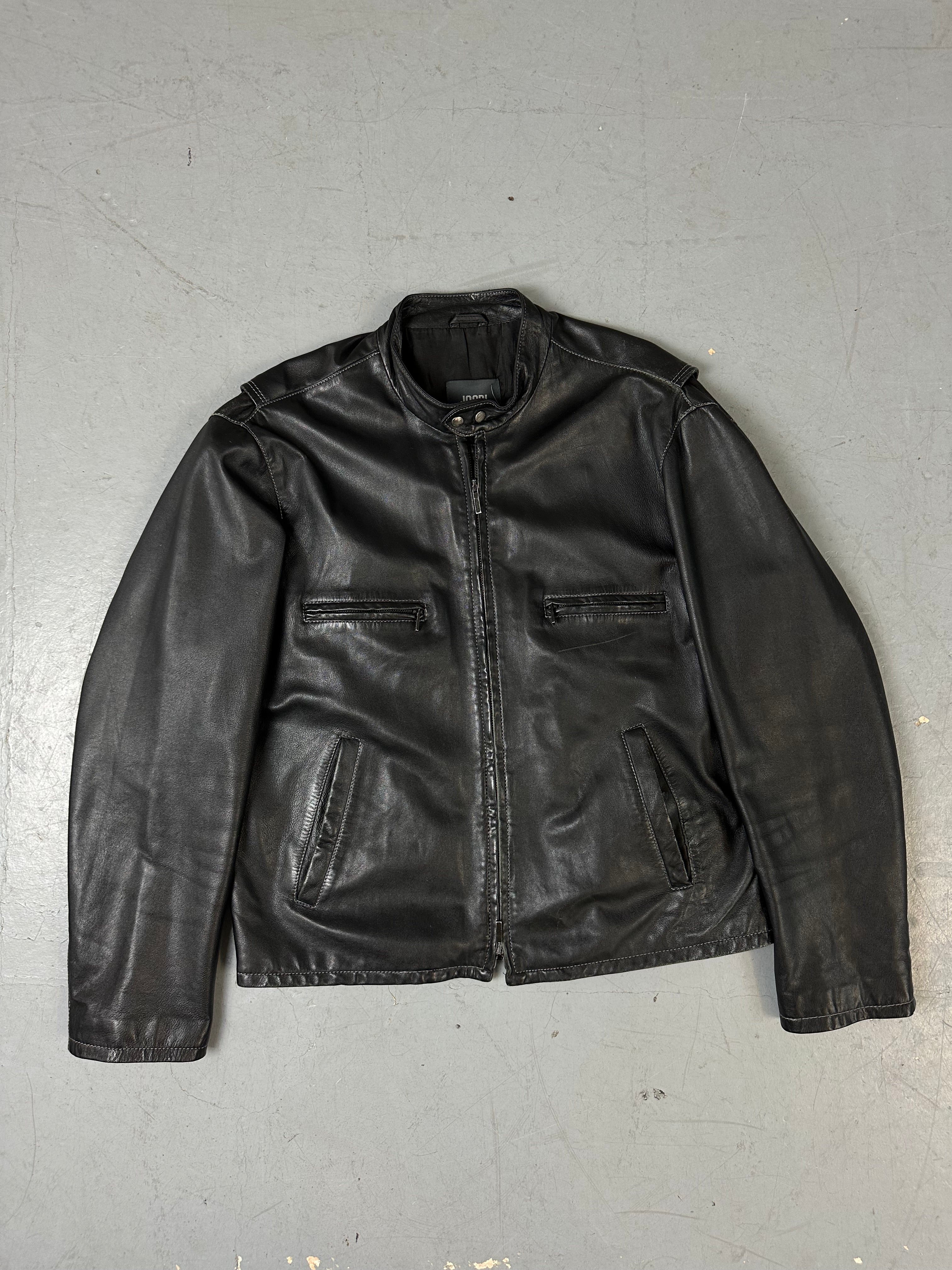 Eine schicke schwarze vintage Lederjacke von joop