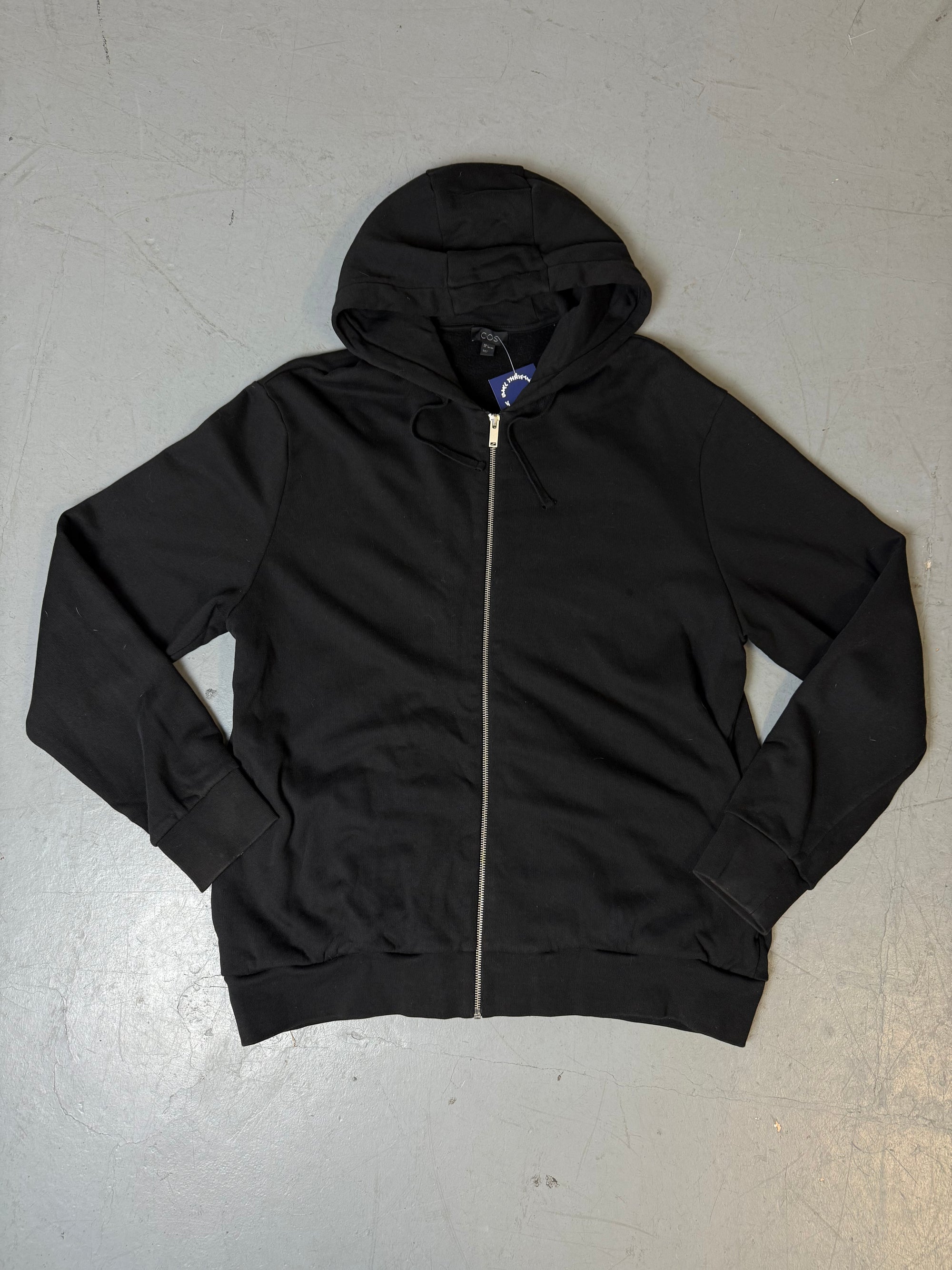 Black COS Zip Up Hoodie L