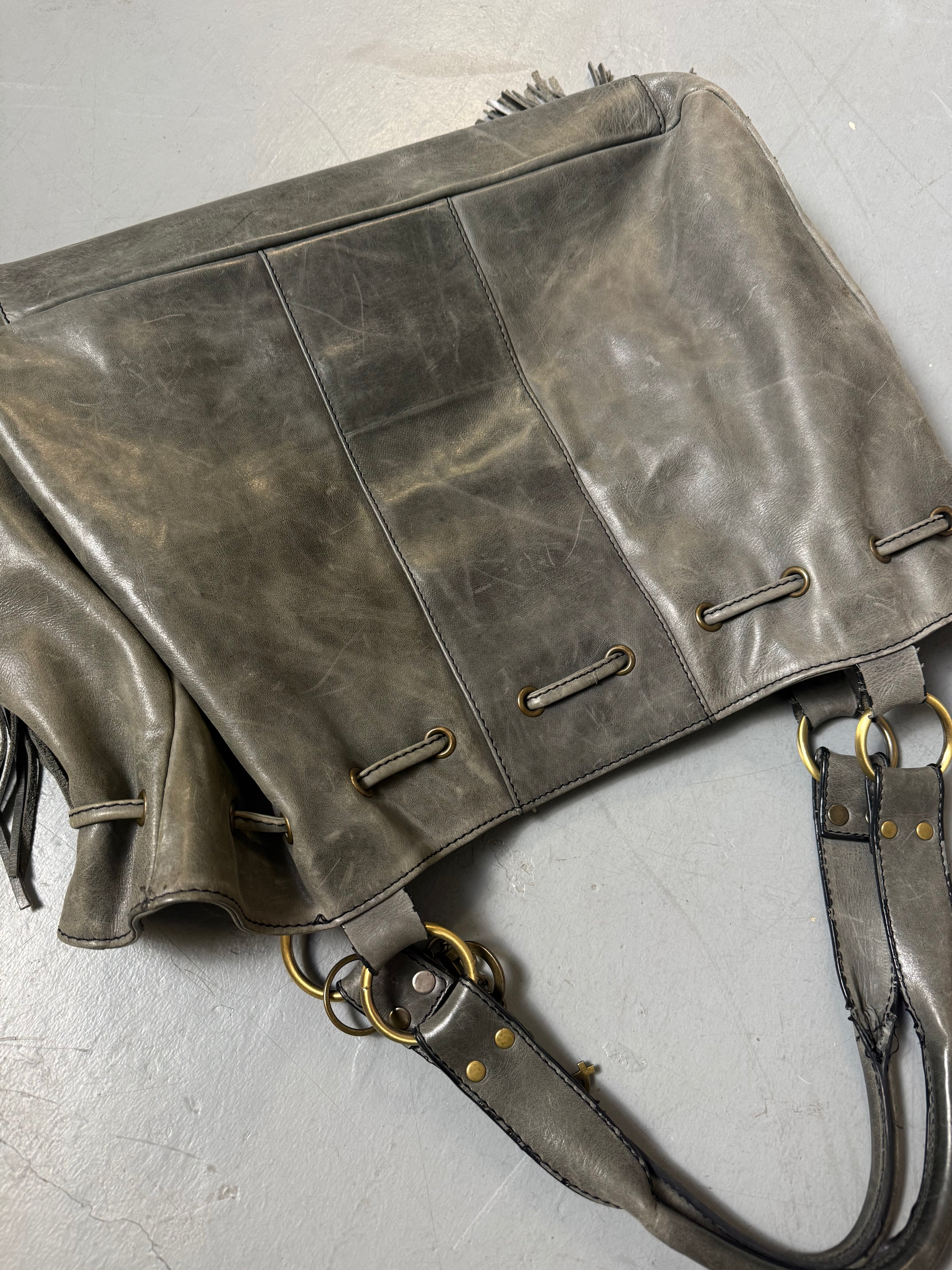 Vintage Dolce&Gabbana Grey Leather Handbag