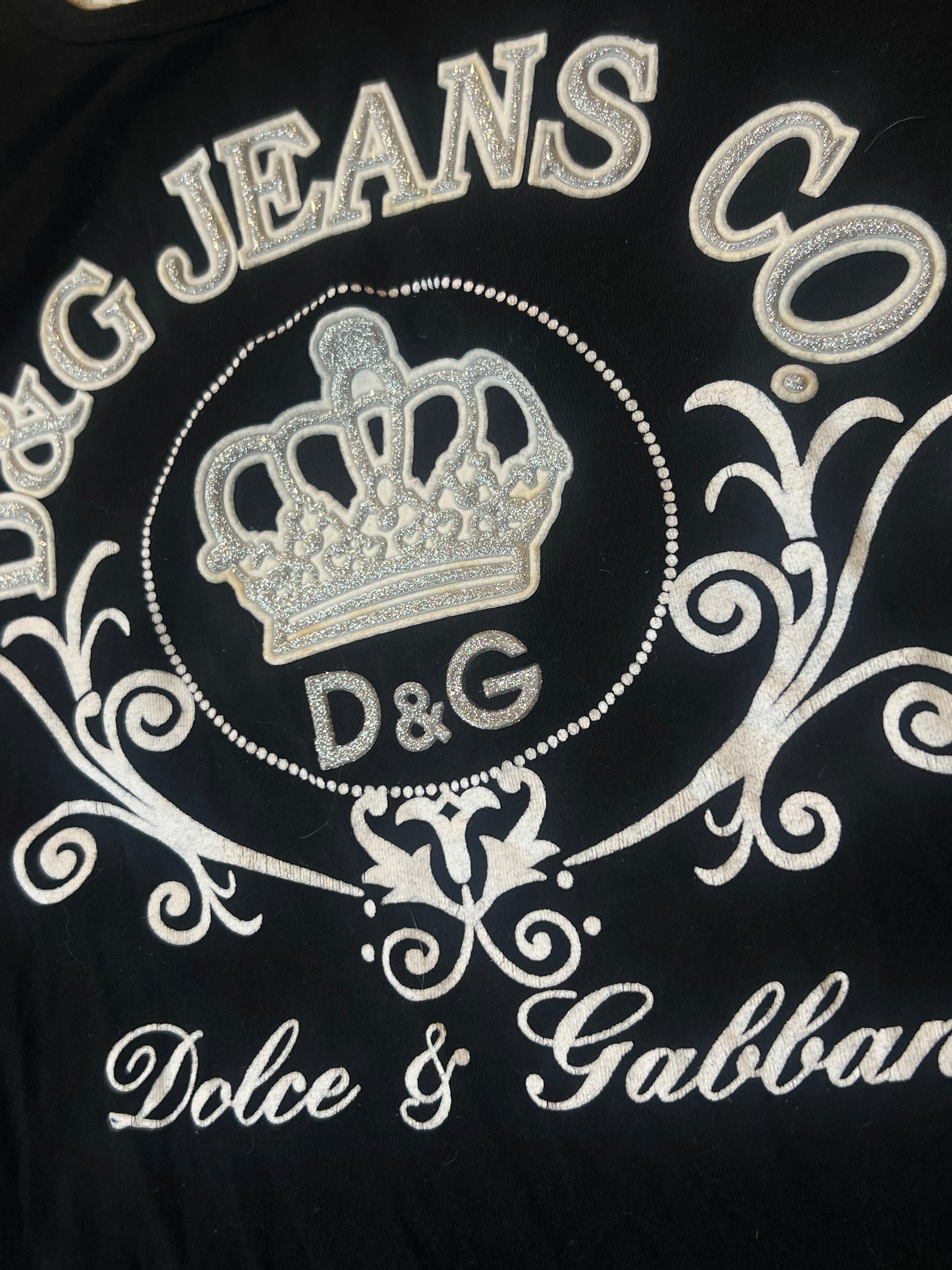 Vintage Black Dolce&Gabbana Rhinestone Top S