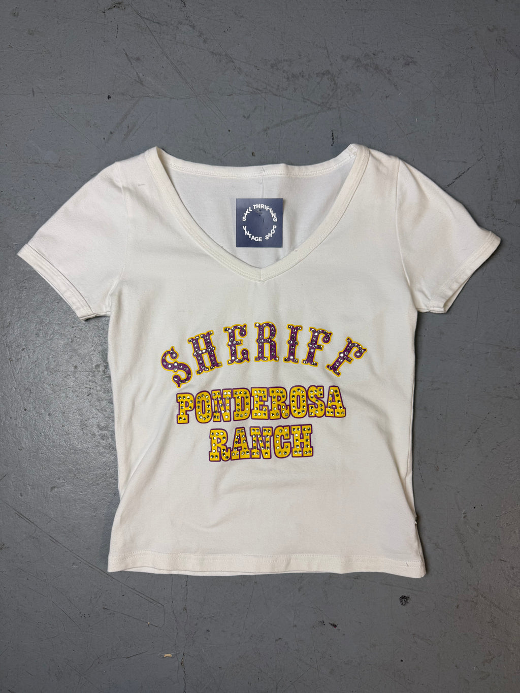 Produktbild von Vintage Rhinestone Cowgirl T-Shirt M von vorne