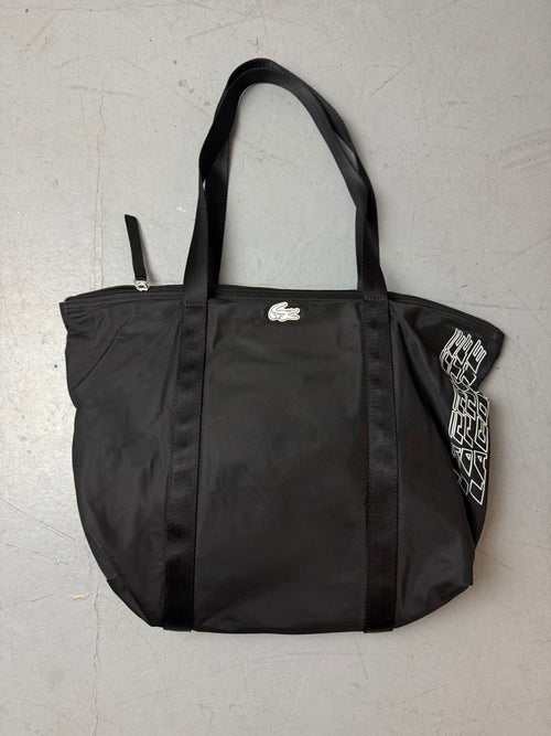 Vintage Lacoste Black Shopper Bag. Unisex.. Y2K Second Hand 2000s Fashion