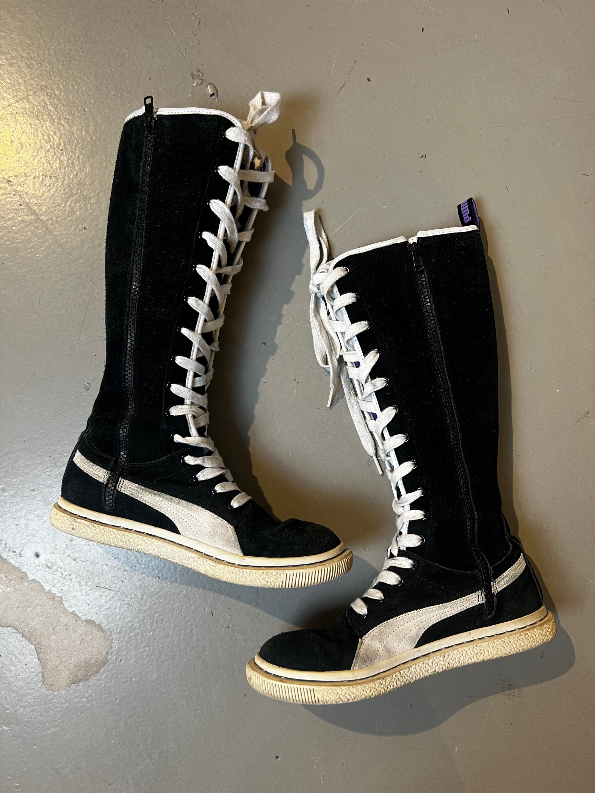 Vintage Black Puma Rare Dr. Clyde High Top Boots 38