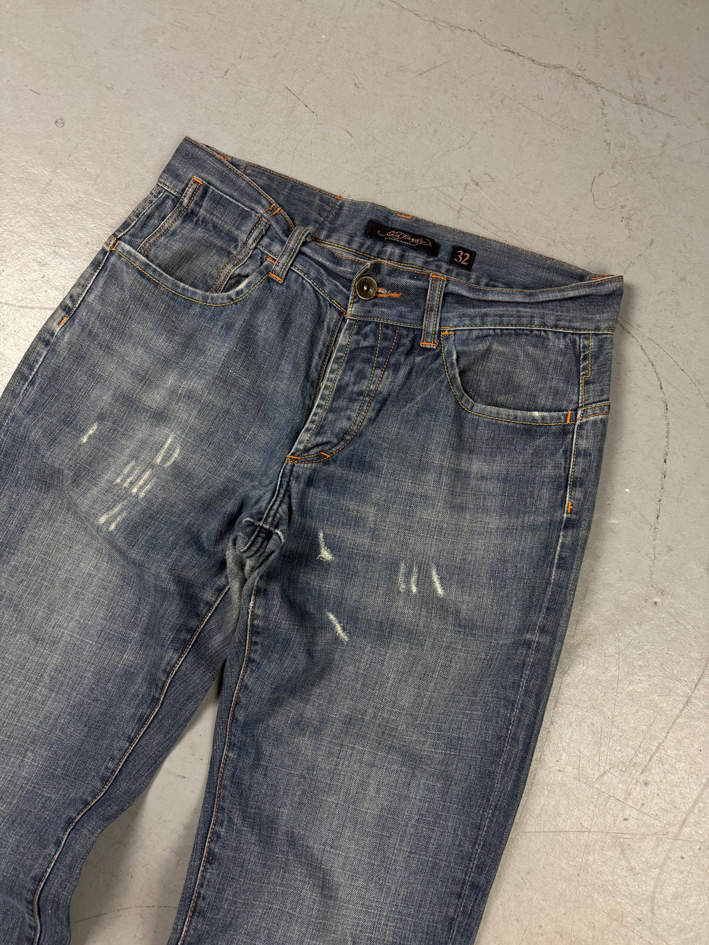 Vintage Ed Hardy Baggy Denim with Back Print M/L